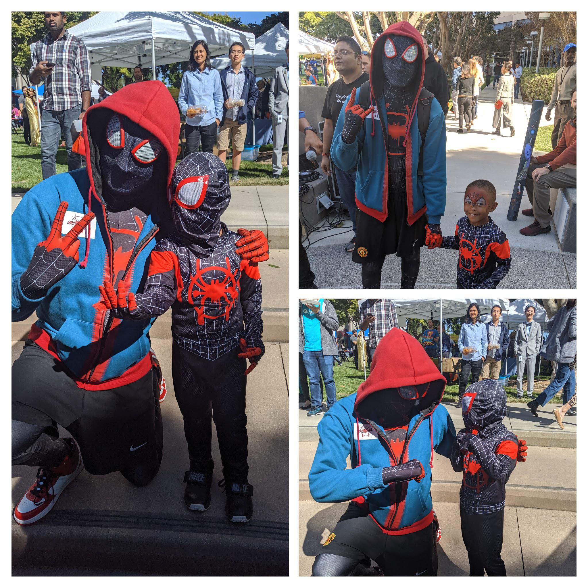 Dressed up as Adult Miles Morales for Halloween at work(left), only to
