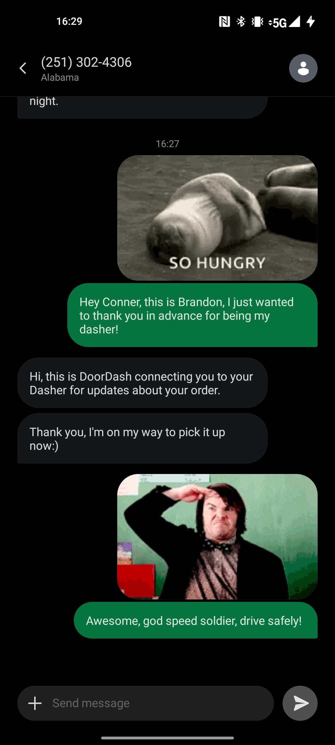 Decided to have fun with my dasher today. 😂 doordash