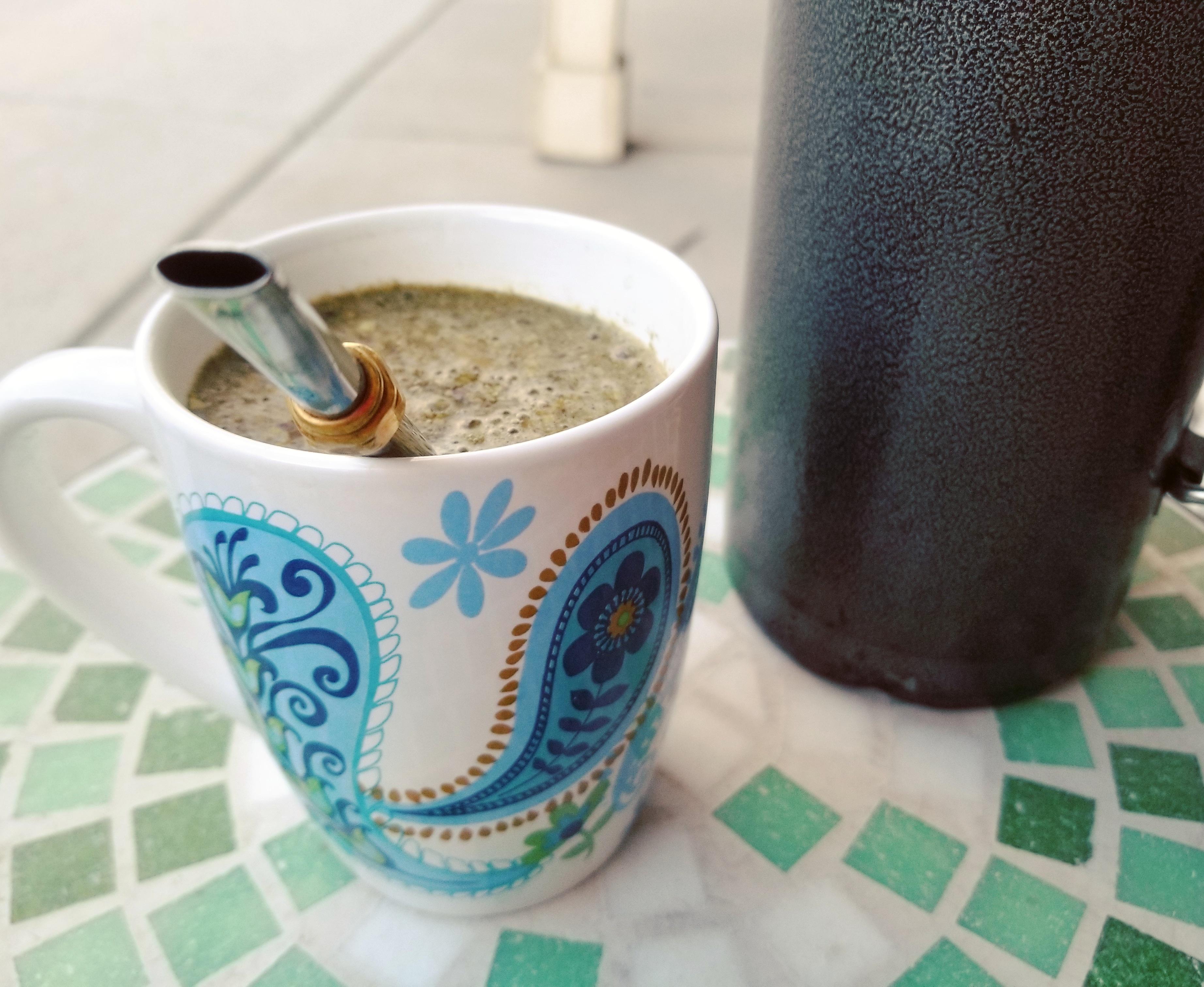 An icy mug of yerba mate and a lovely summer evening. Life is alright