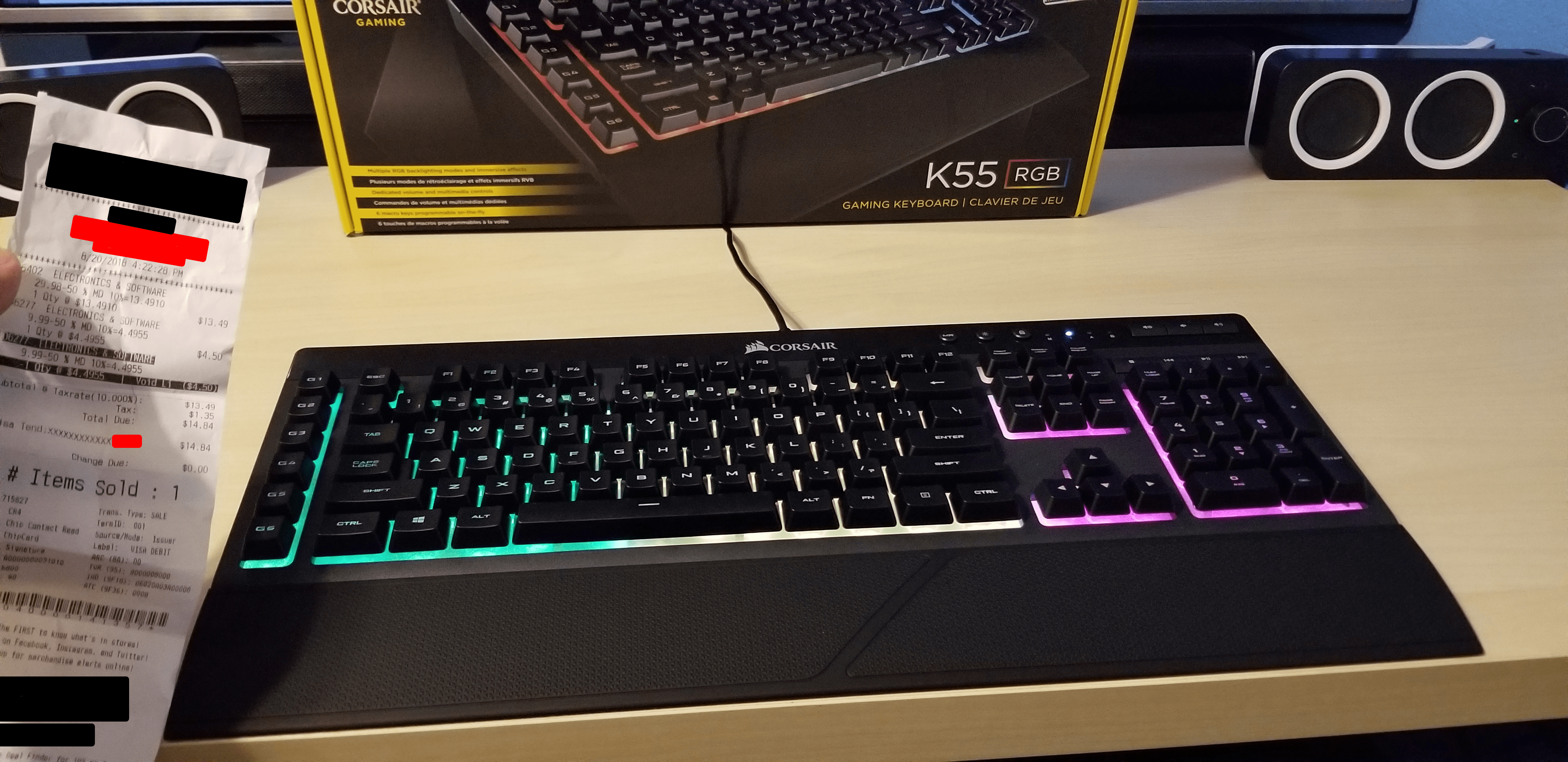 Bought a Corsair K55 keyboard for