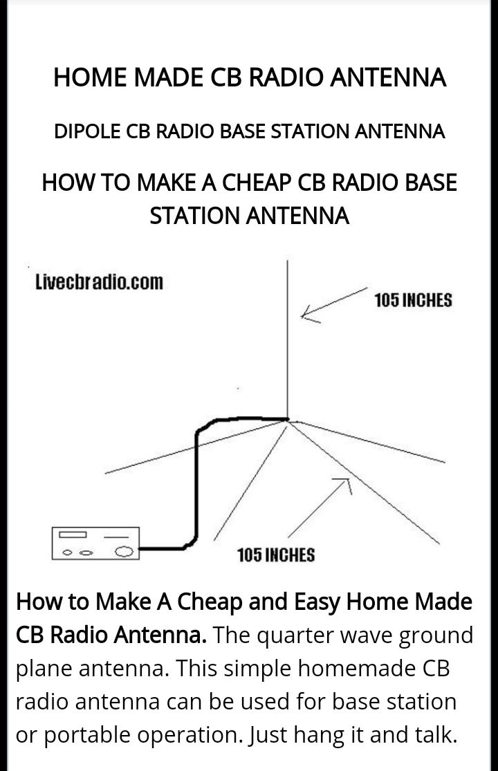 Home made cb antenna questions. Hello, everyone. Is this basic antenna