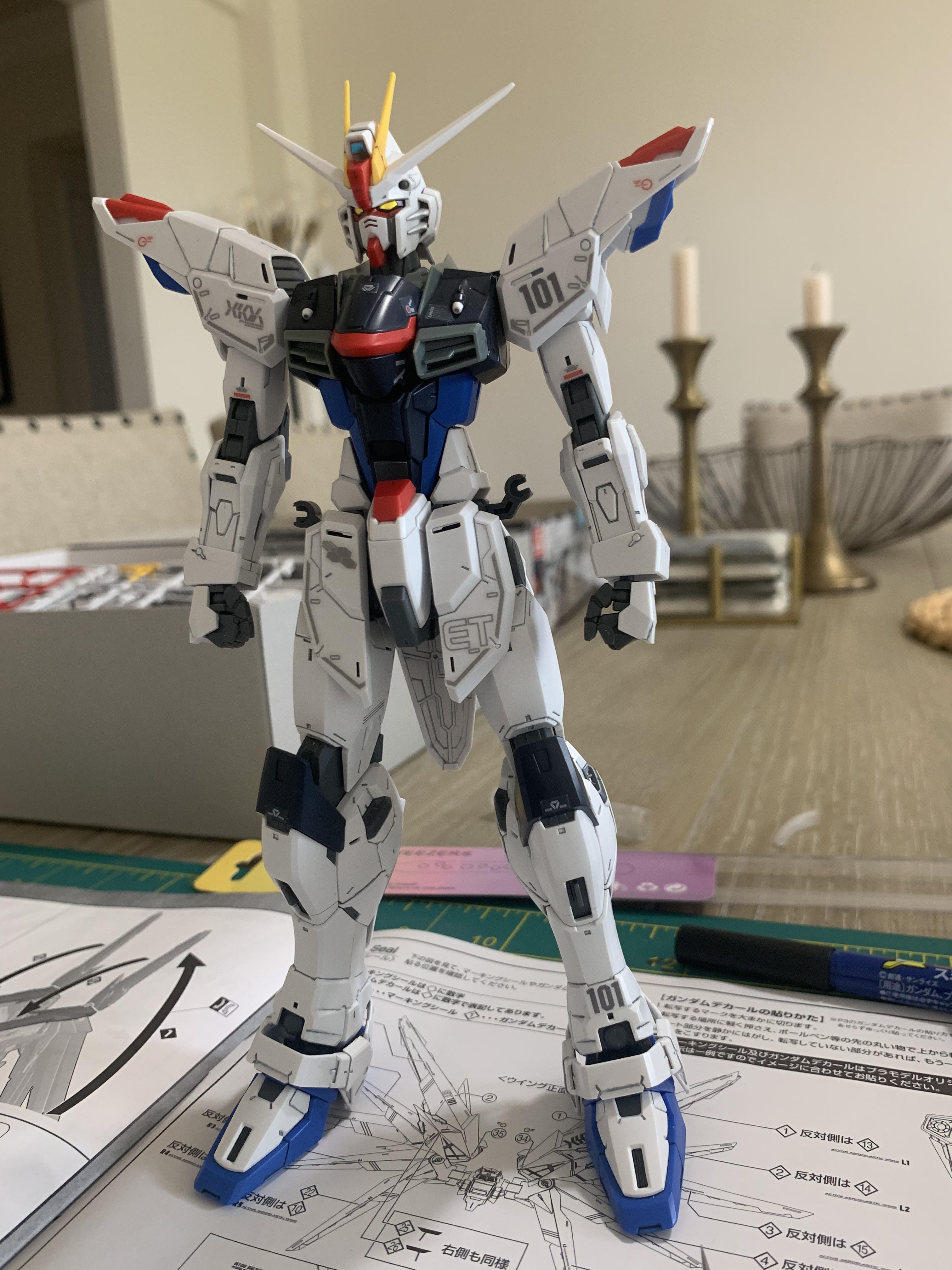 MG Freedom 2.0, my first kit with dry transfer decals, and it already