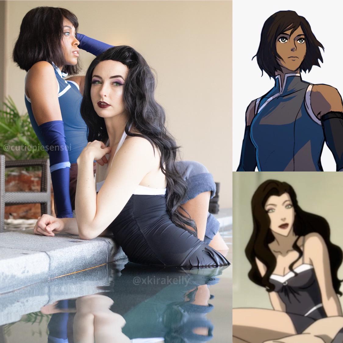 Korra and Asami Cosplay by Cutiepiesensei and xKiraKelly : legendofkorra