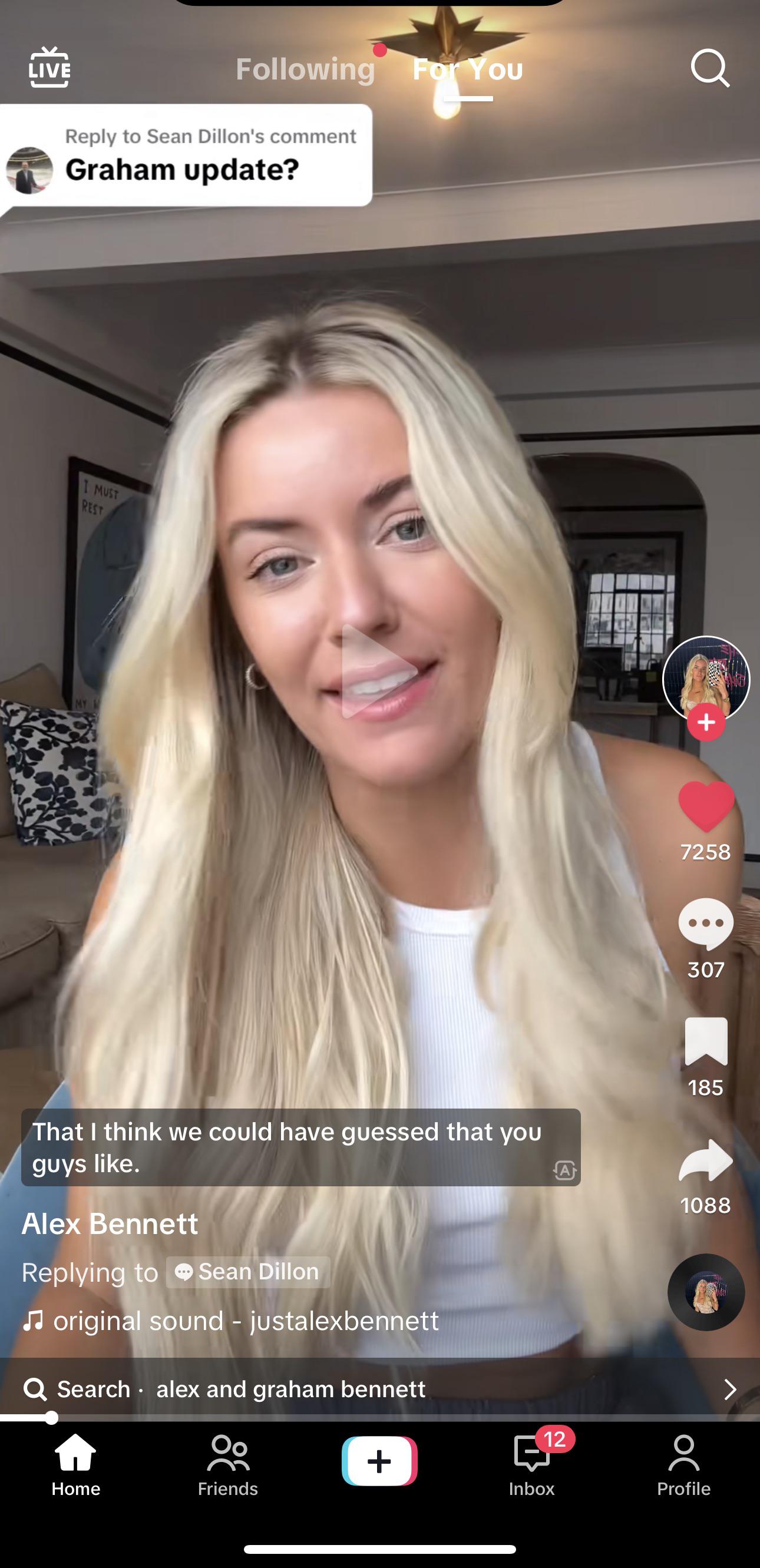 Alex finally addresses Graham and her are “going through it