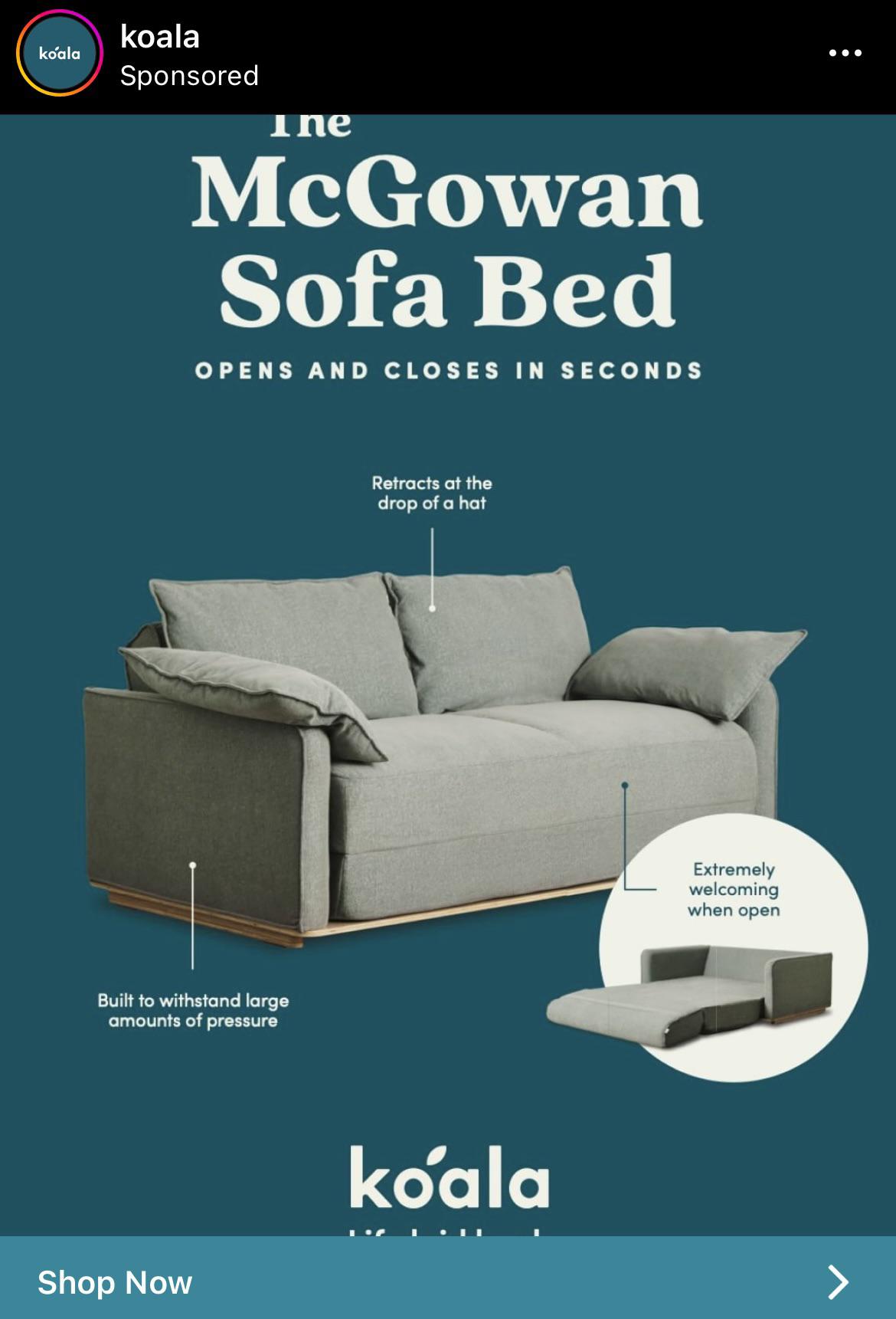 Koala sofa bed advertisement r/perth