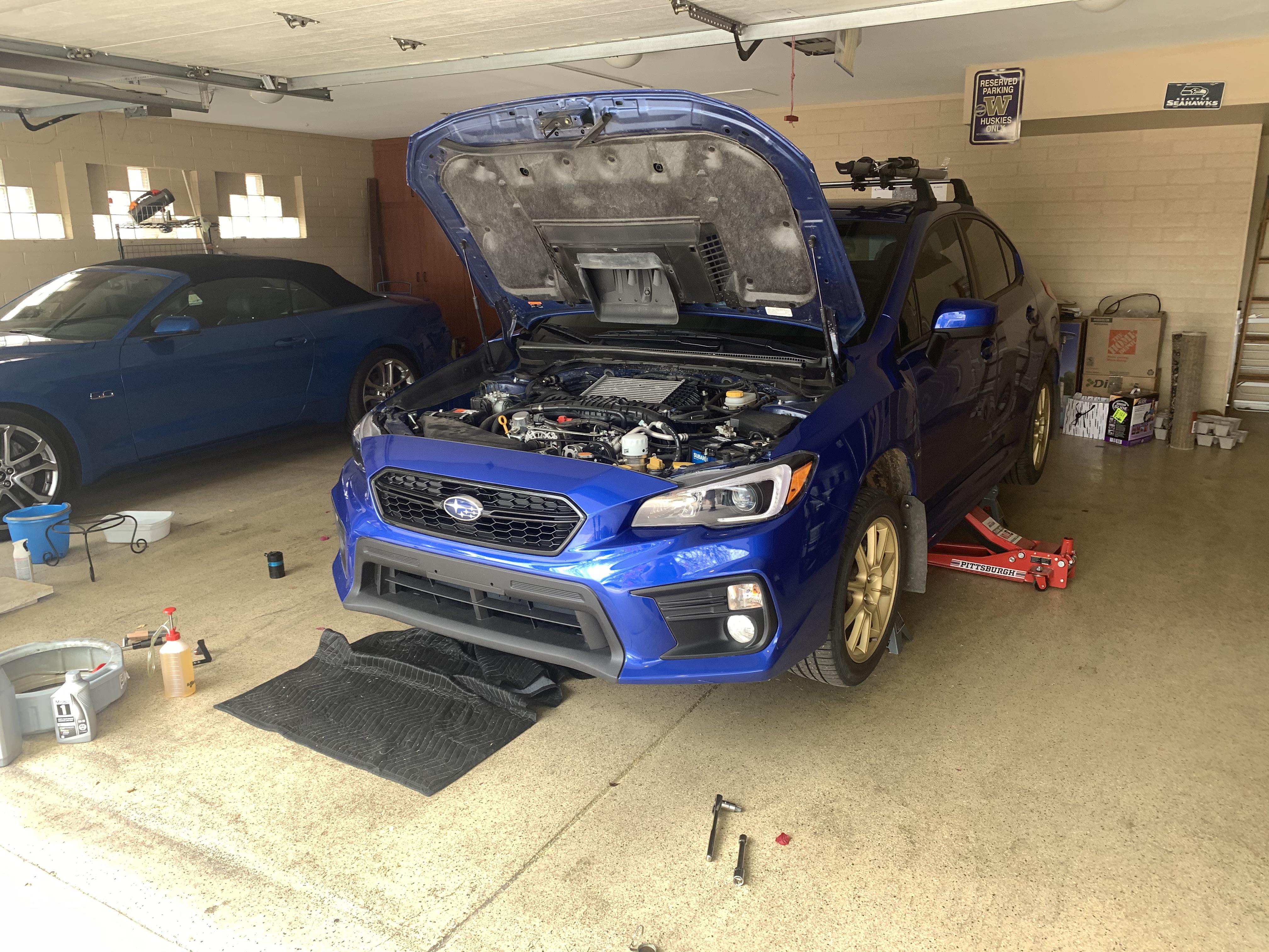 30K service today. Oil, Rear Diff, Transmission, and Tire Rotation. : WRX