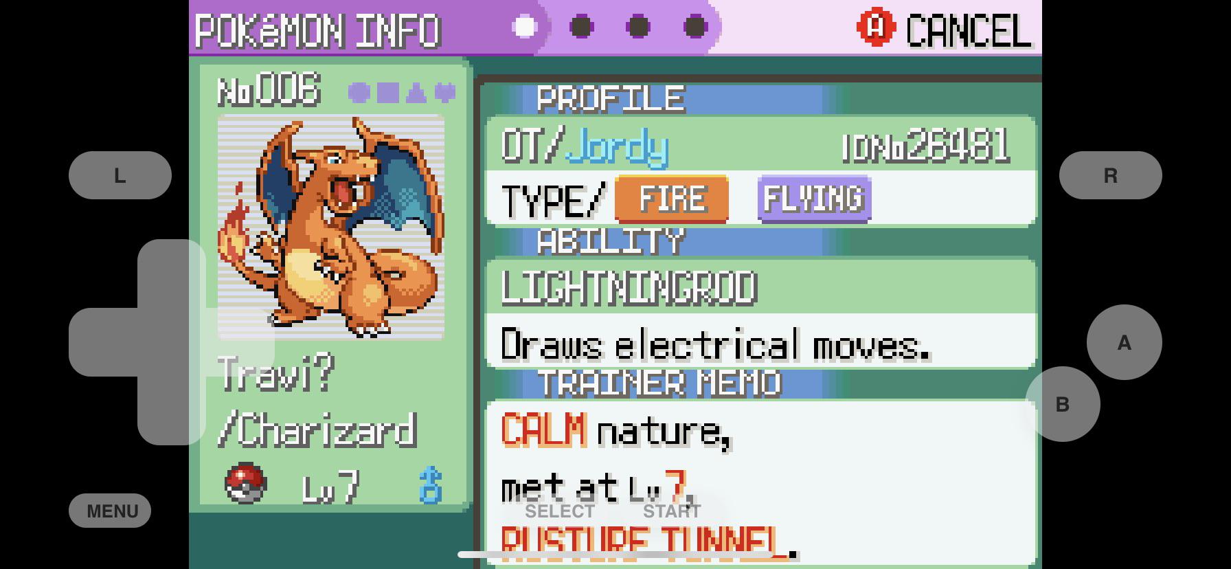 Picked up a charizard in my emerald randomizes with an interesting