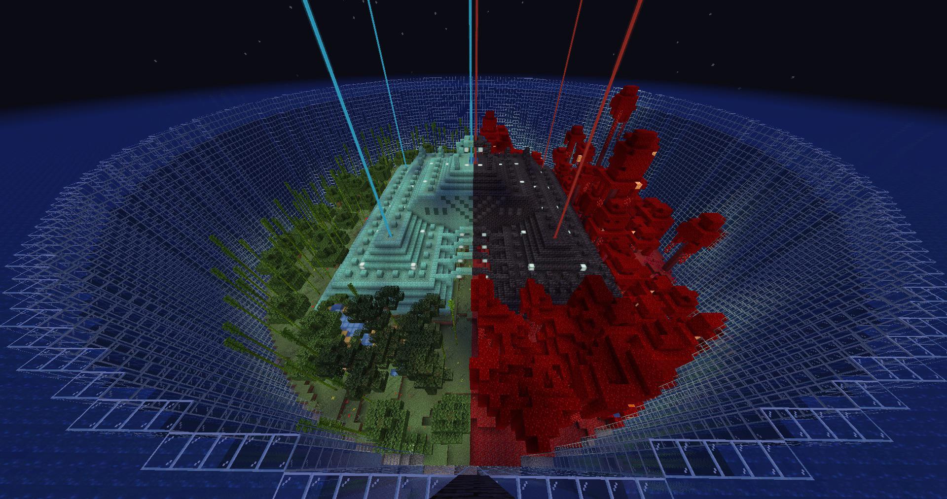 Drained ocean monument. Half nether, half over world. r/Minecraft