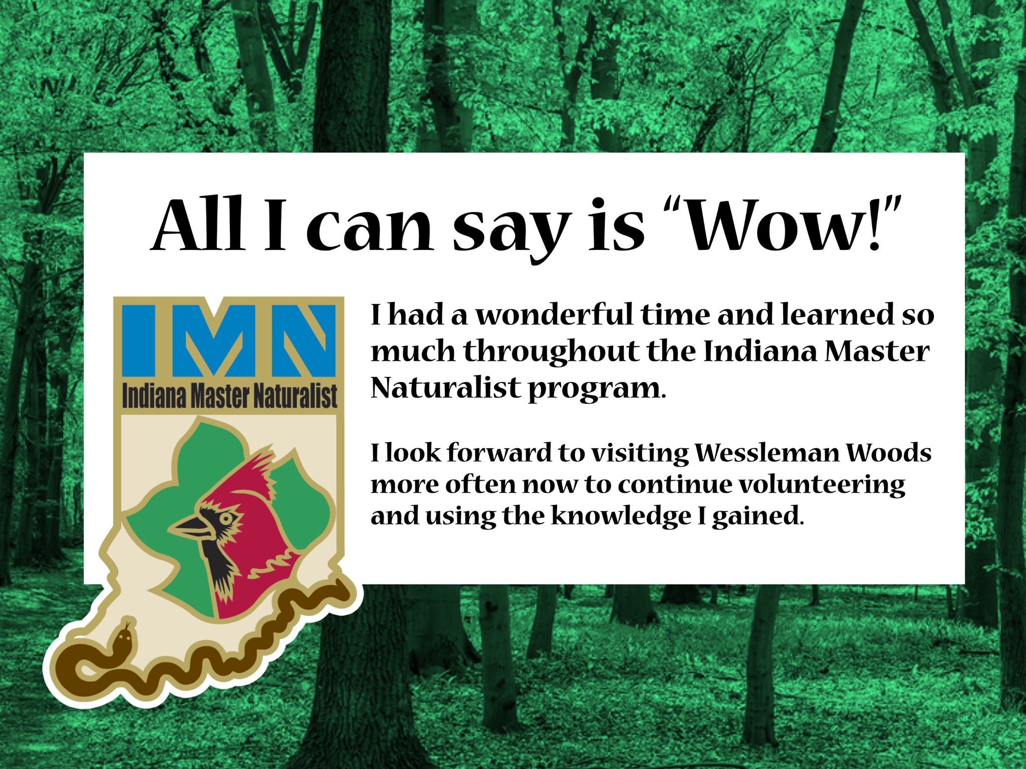 What are Indiana Master Naturalist (IMN) alumni saying about the course