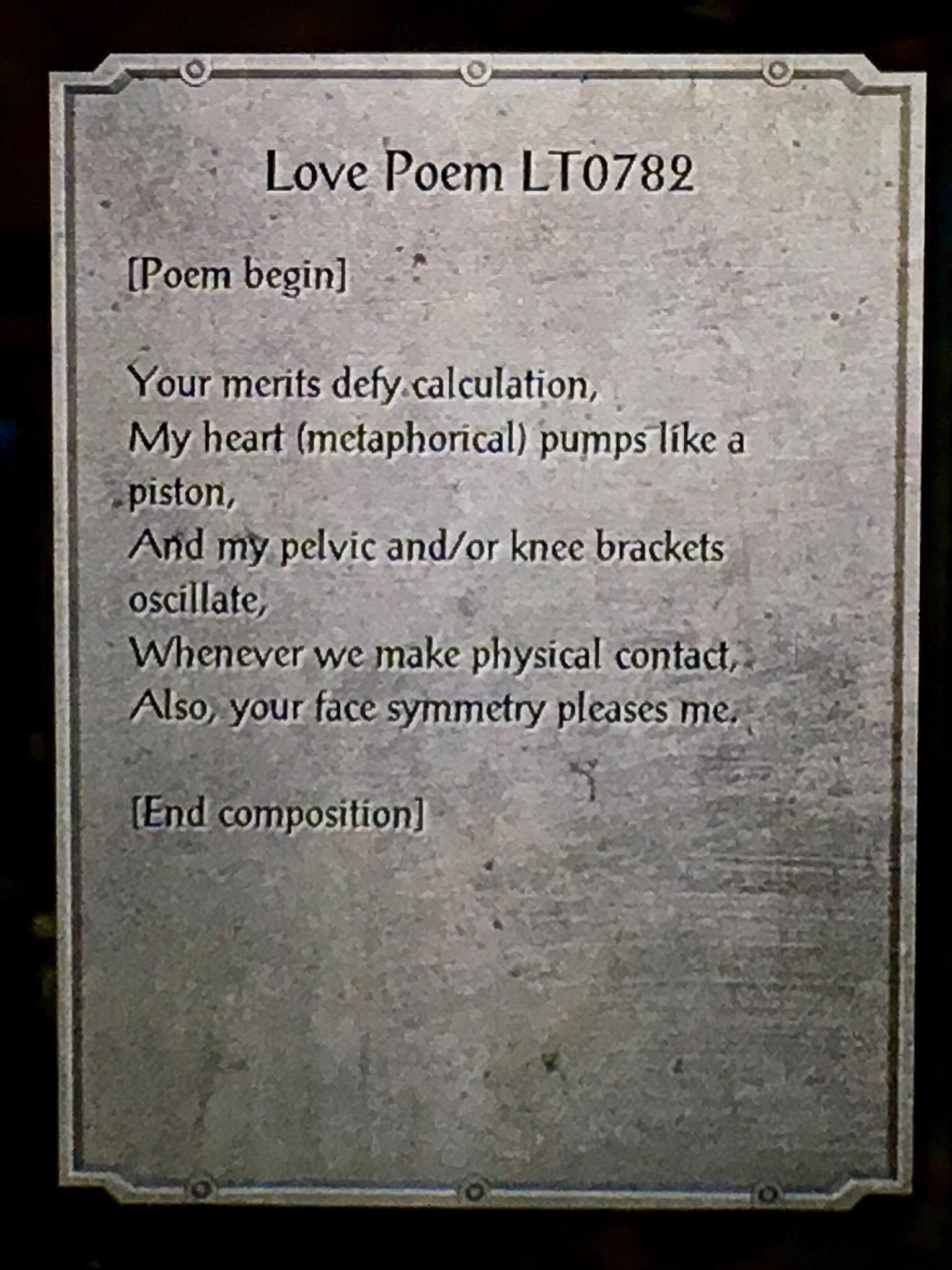 One of the best pieces of literature I’ve come across in this game. r