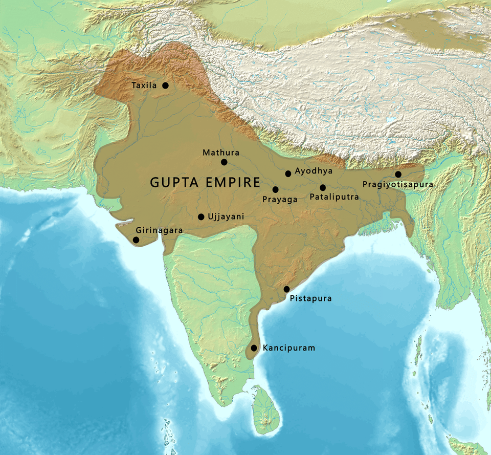 Gupta Empire, circa 415 CE r/MapPorn