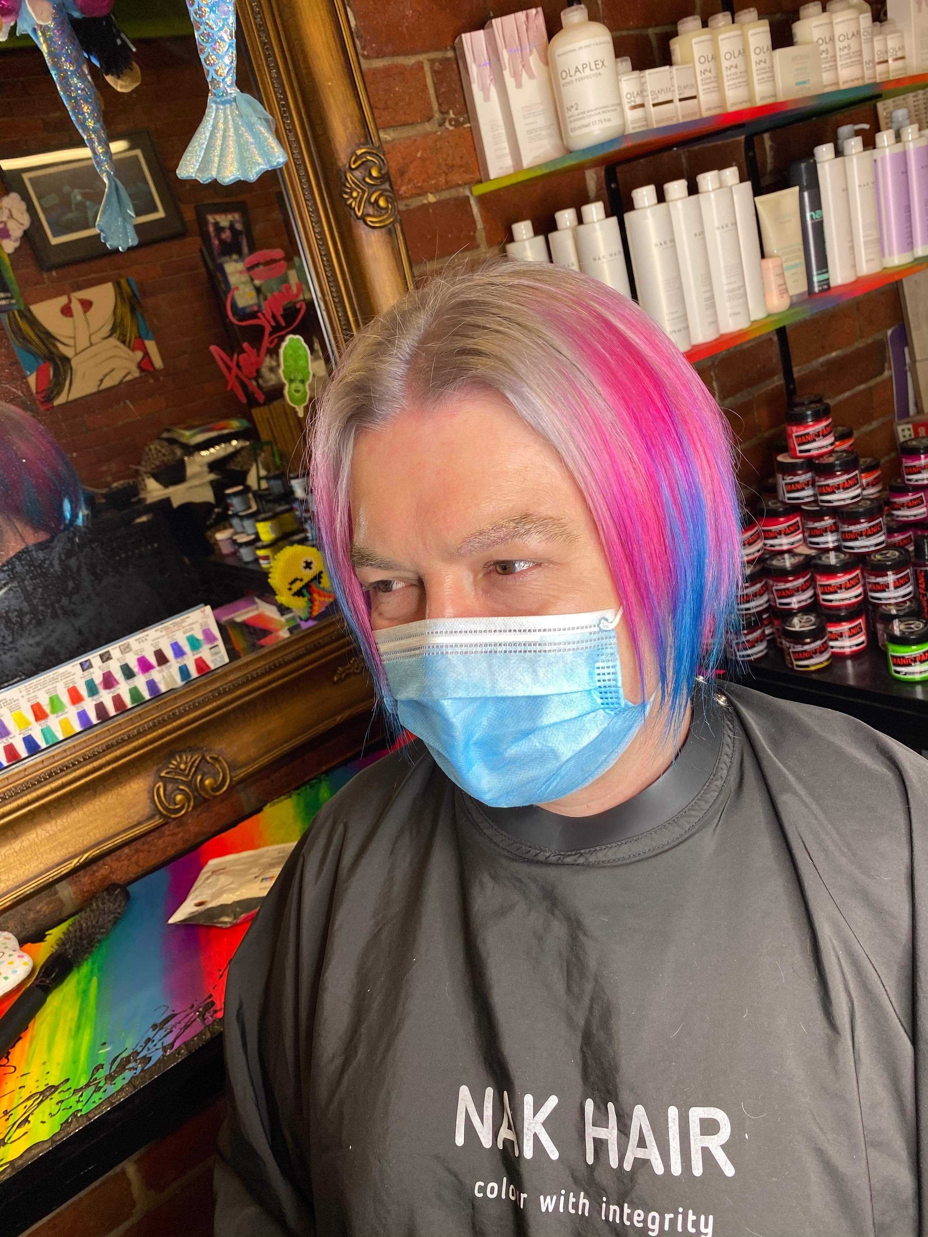 We finally can see hairdressers in Melbourne now, so I got trans flag