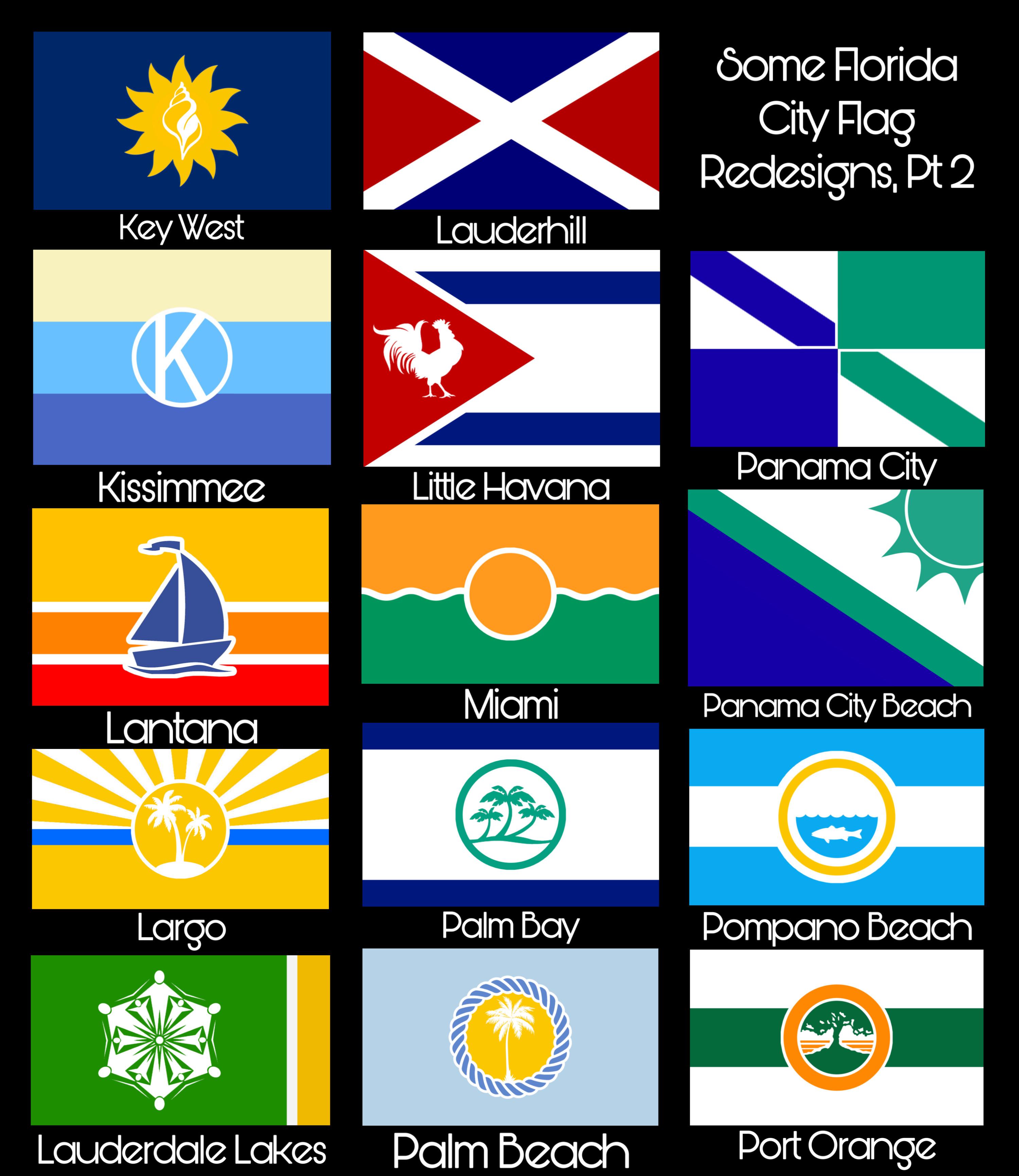 Some more Florida city flag redesigns! r/florida