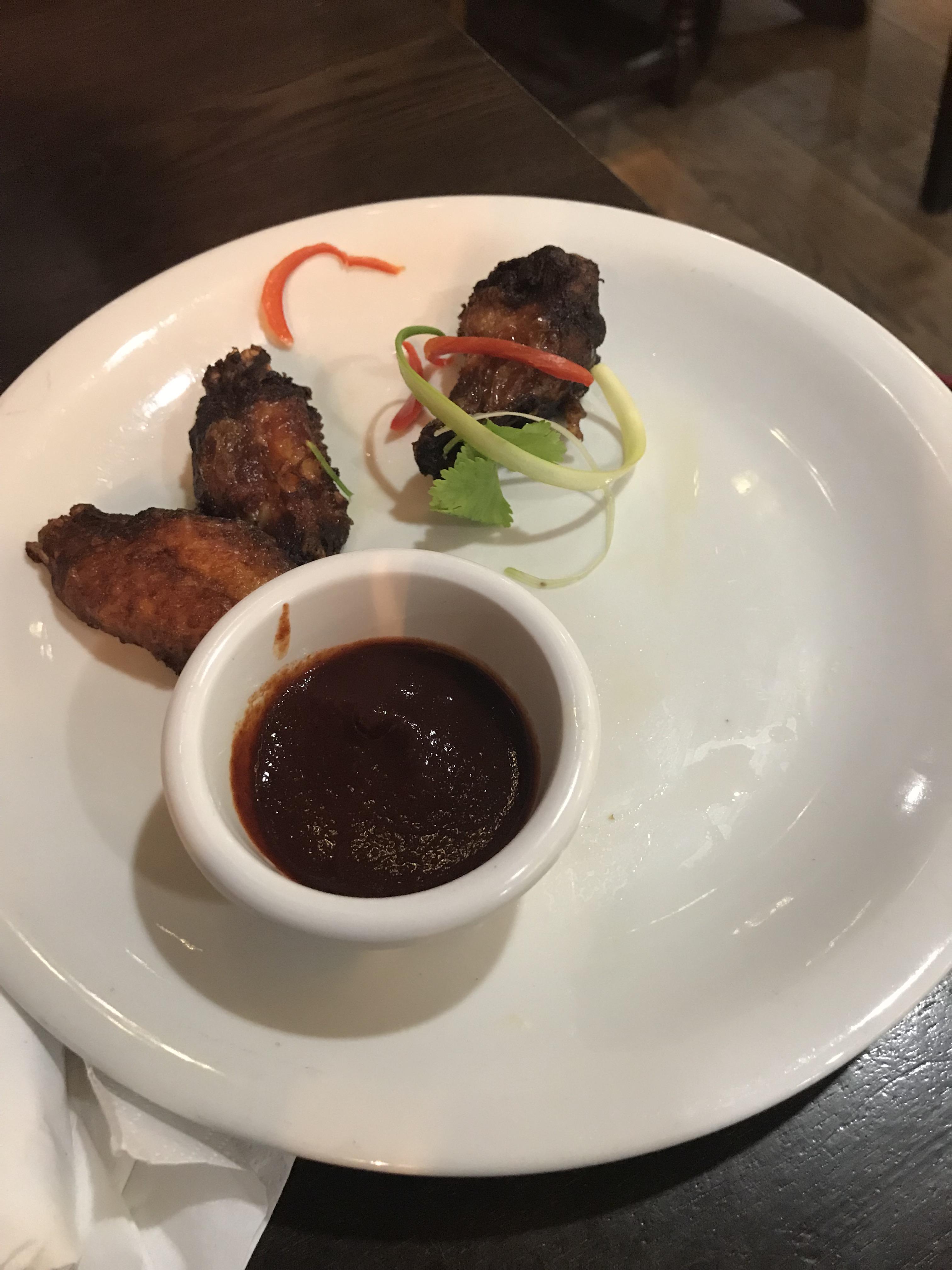 A friend sent me this. £7.25 for chicken wings at Beardmore in Glasgow