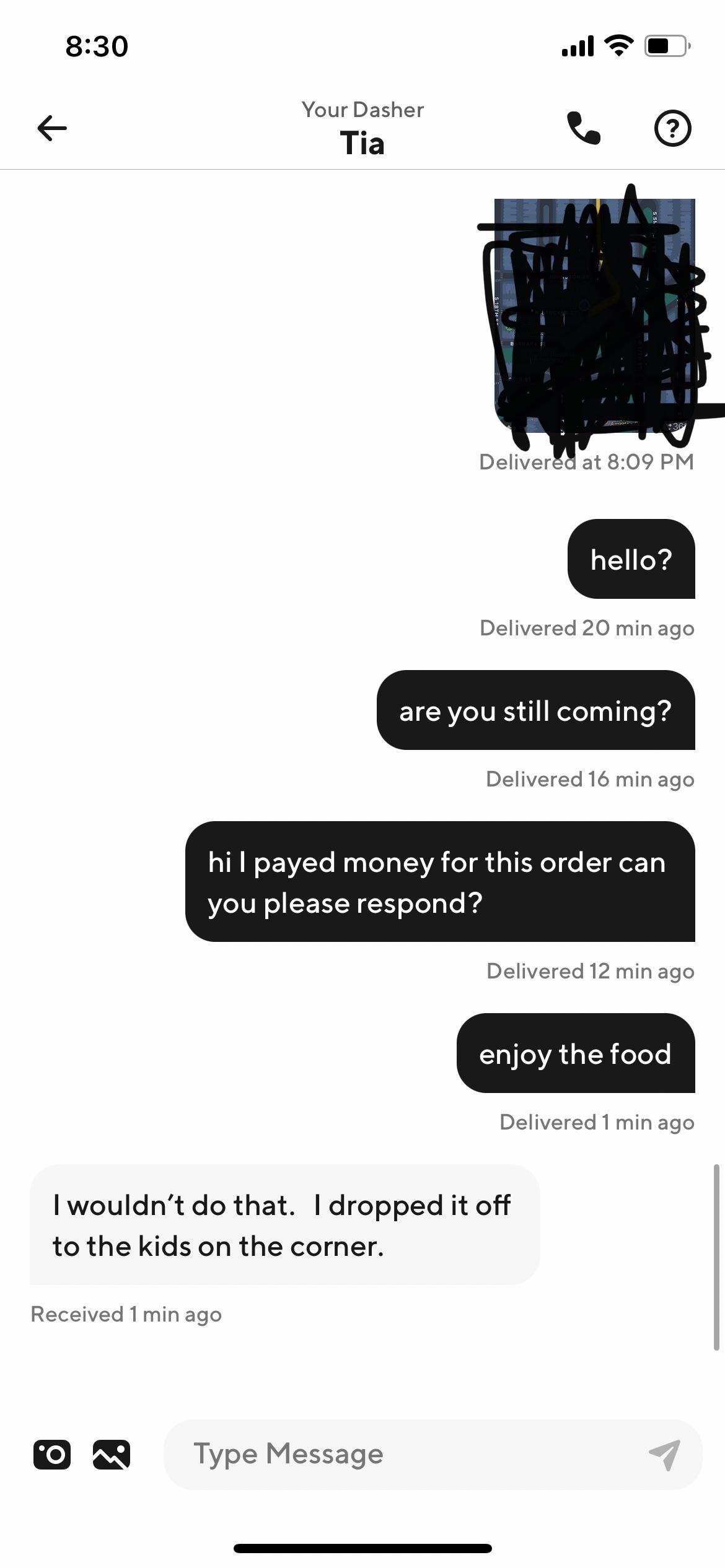 At least someone got to eat the mexican food I ordered r/doordash