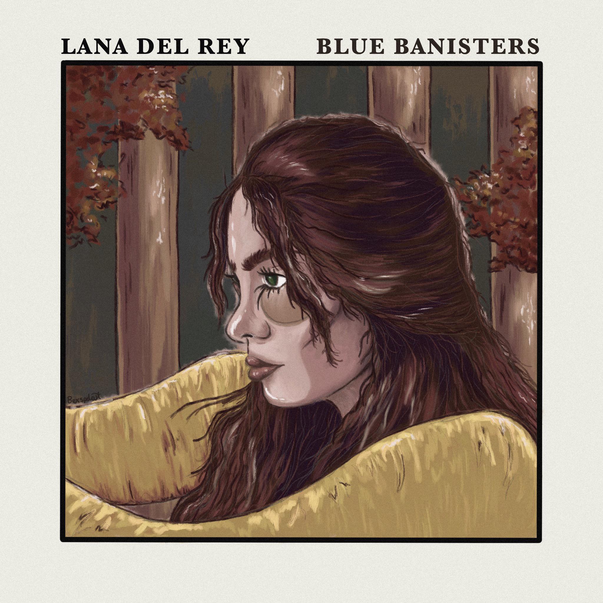 Alternative album artwork of ‘Blue Banisters’, illustration done on