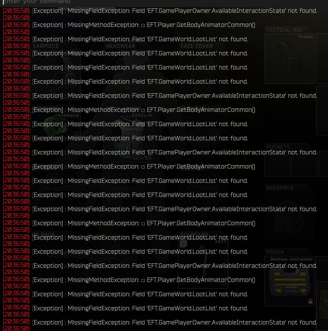 Tarkov RAM eating issue and Mising Field Exception error 20GB/32GB Ram
