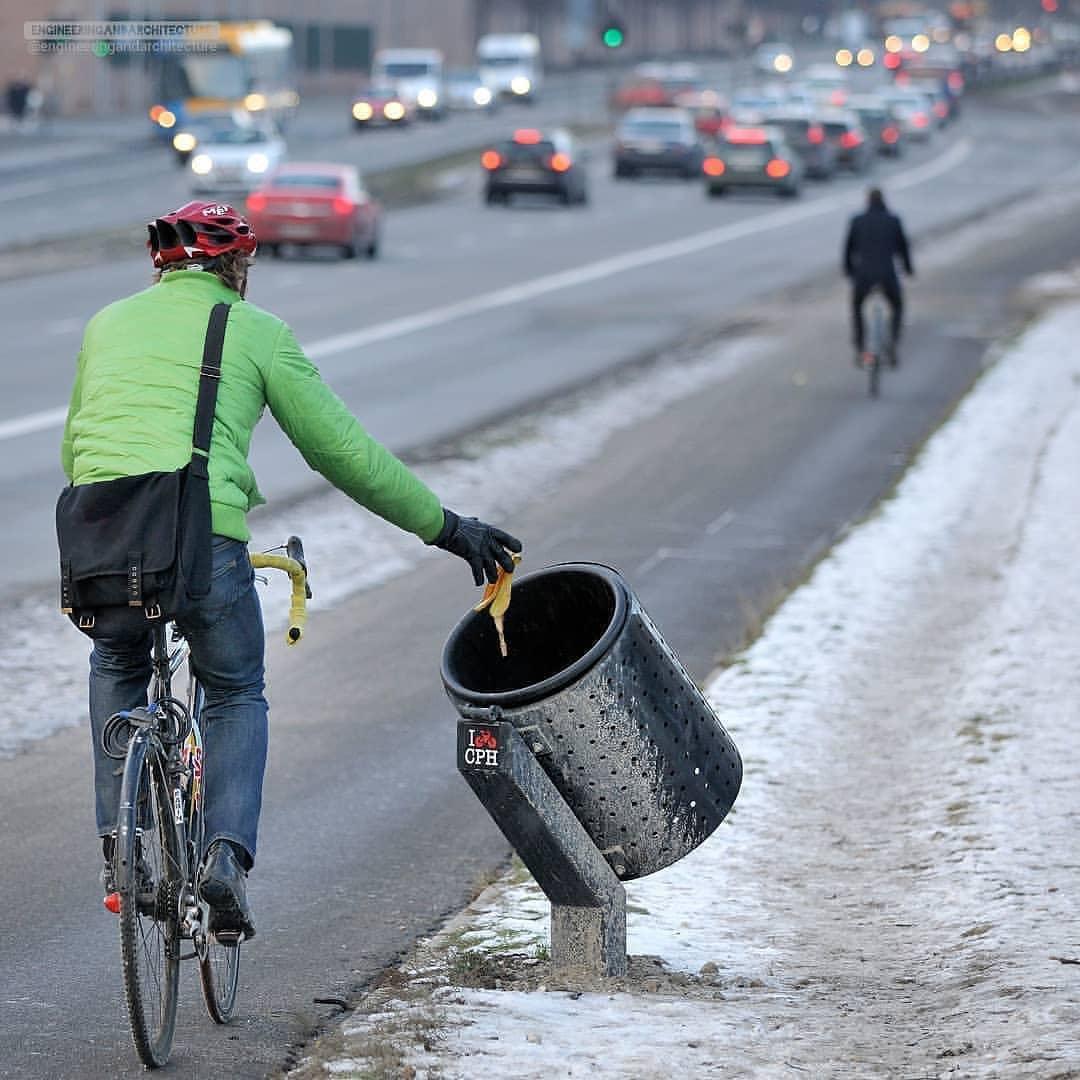 Bike friendly bins in Copenhagen. We need these for CT. r/capetown