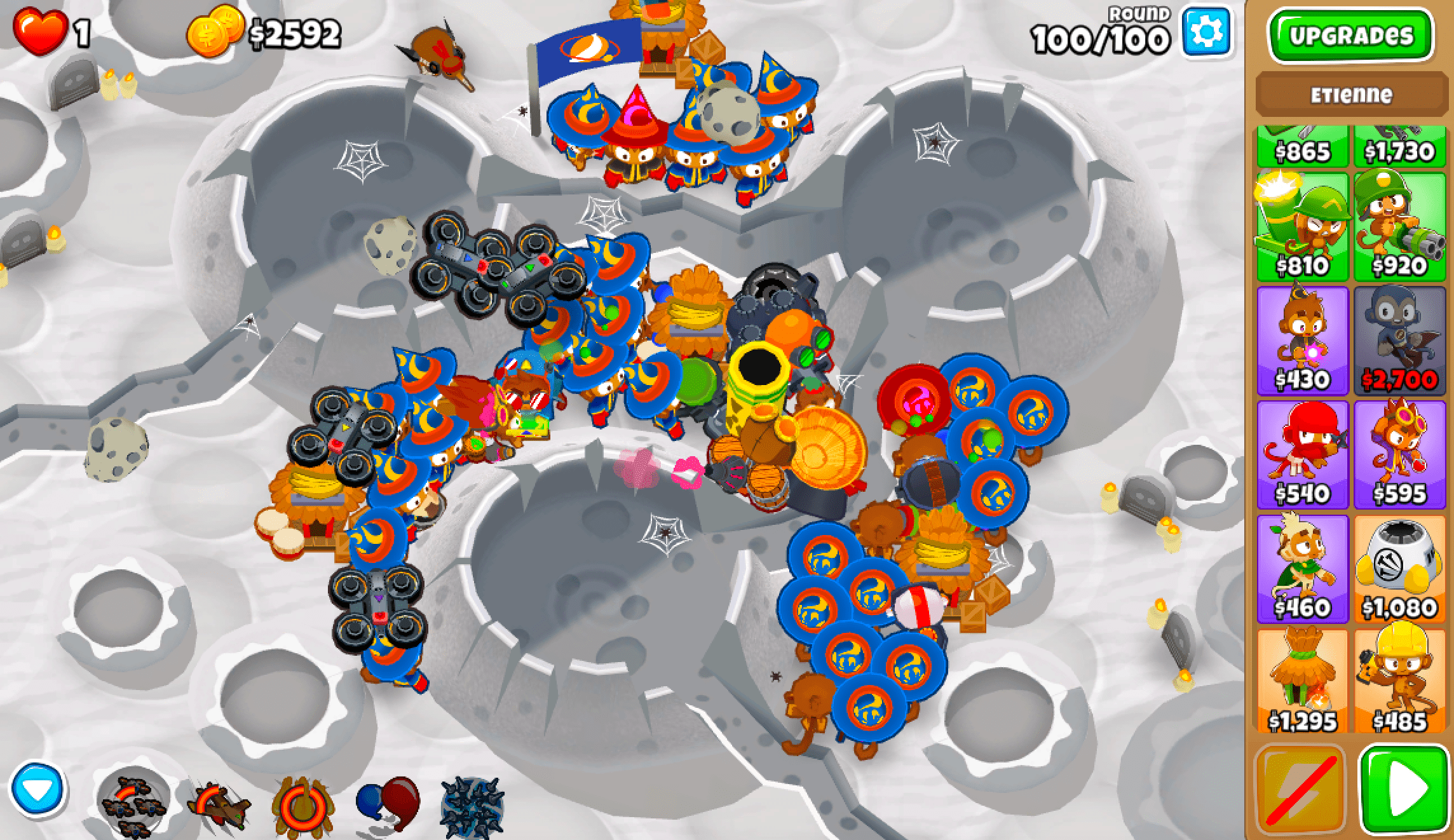 Moon Landing CHIMPS with Wall of Fire Army r/btd6