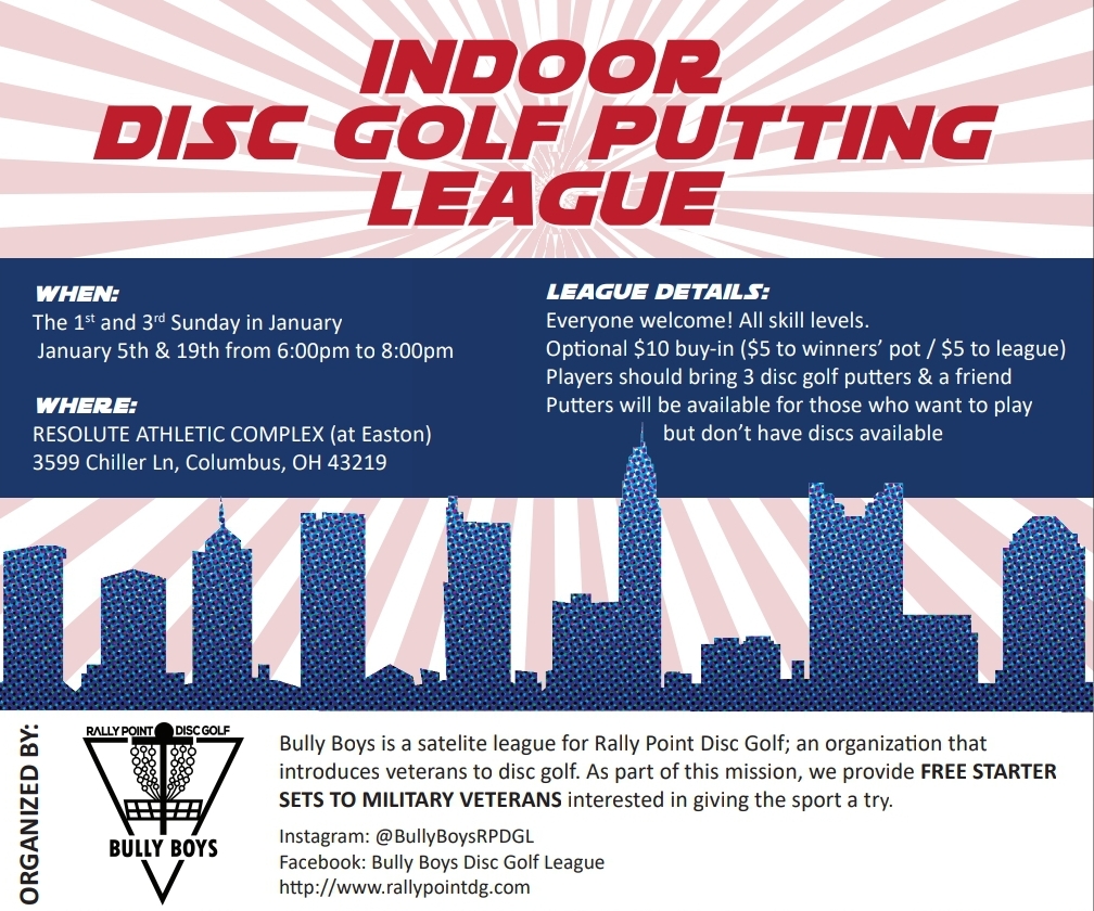 Indoor Disc Golf Putting League at Resolute Athletic Complex on January