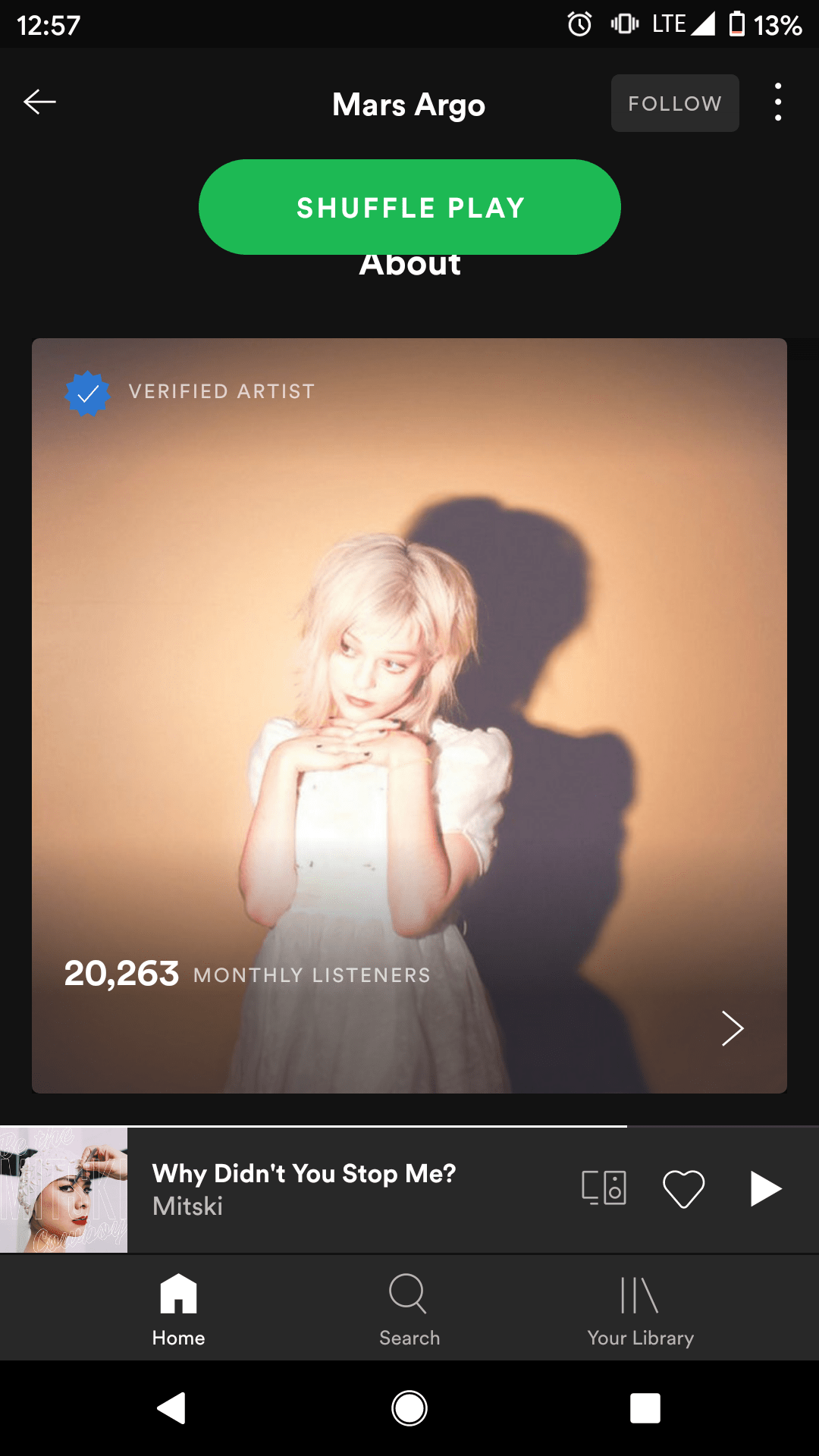 Does the verification on spotify mean anything? r/MarsArgo