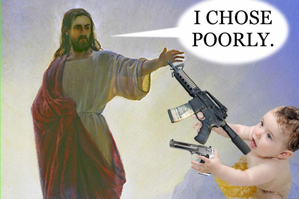 Baby Guns Jesus! PoliticalHumor