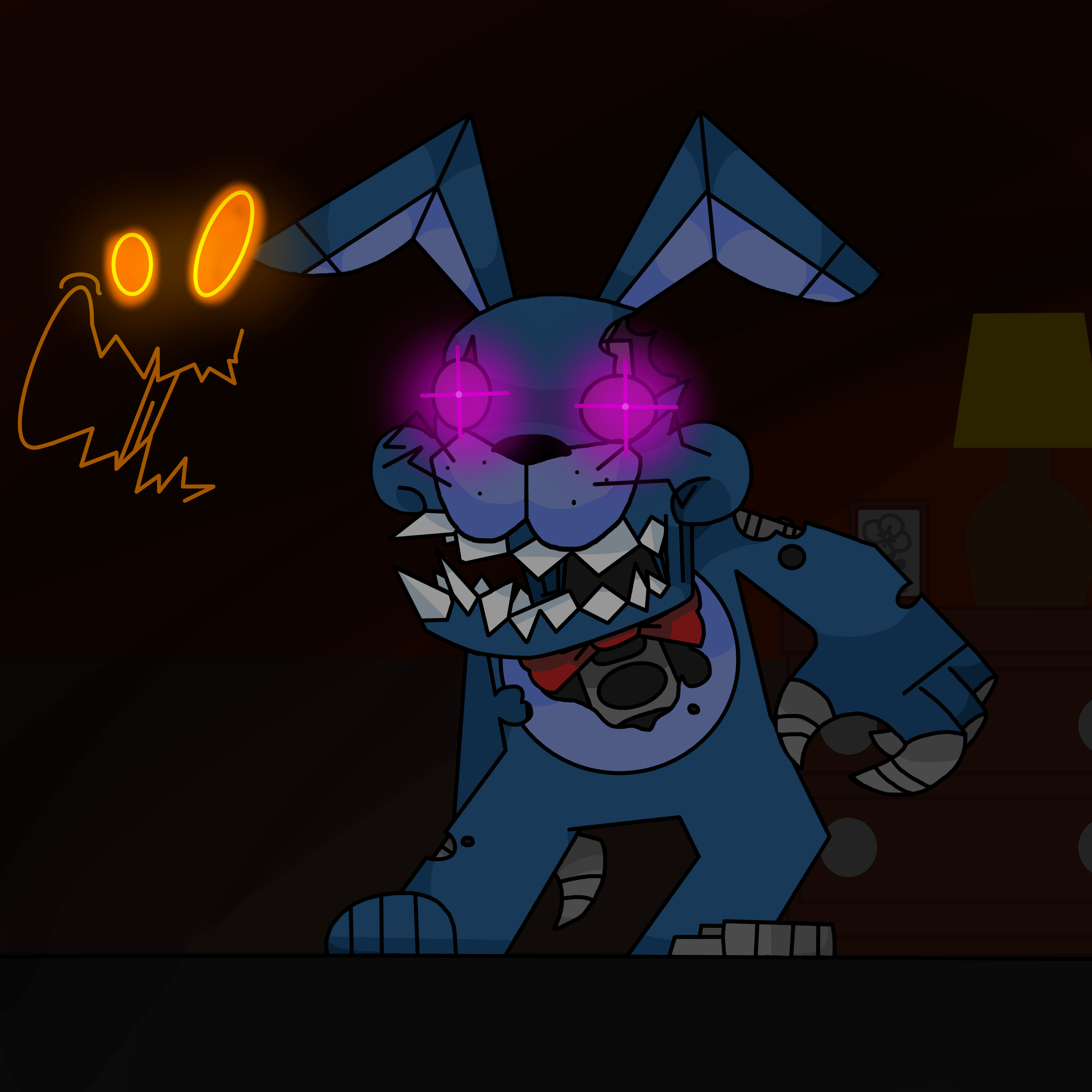 Here is a Nightmare bonnie fanart I made r/fivenightsatfreddys