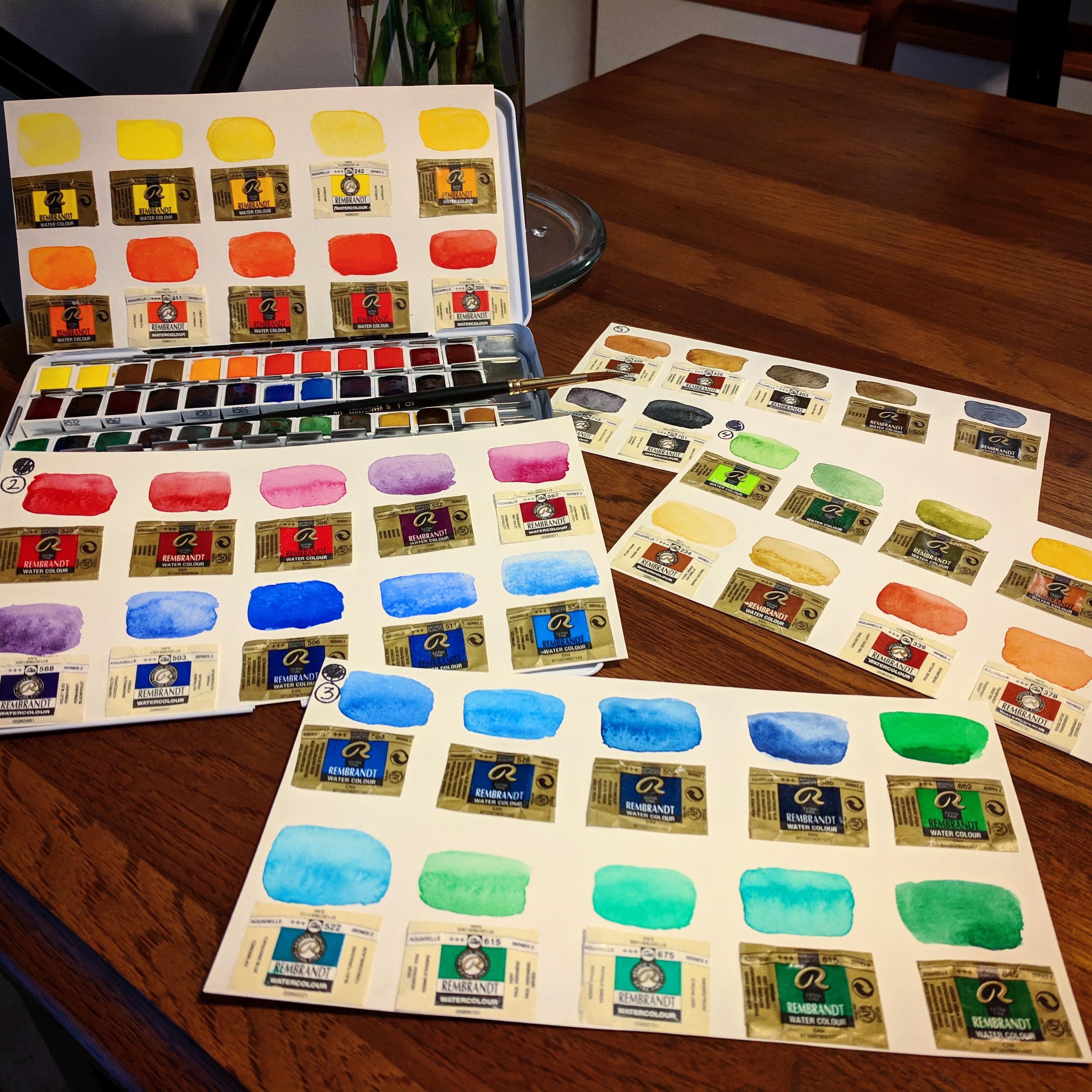 Just tested out all the colors in my new Rembrandt artist grade
