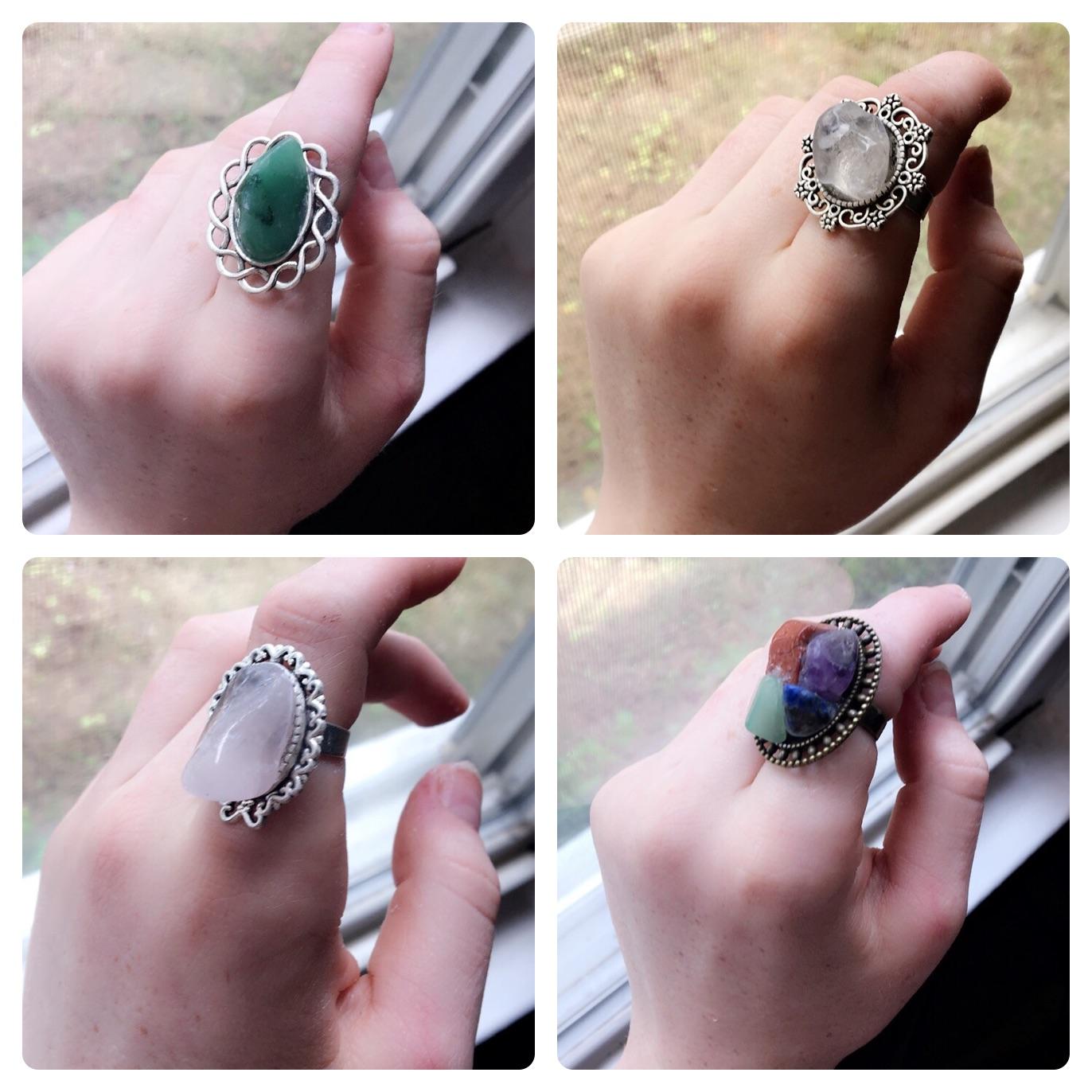 I make custom adjustable crystal rings! Here are some examples. Would