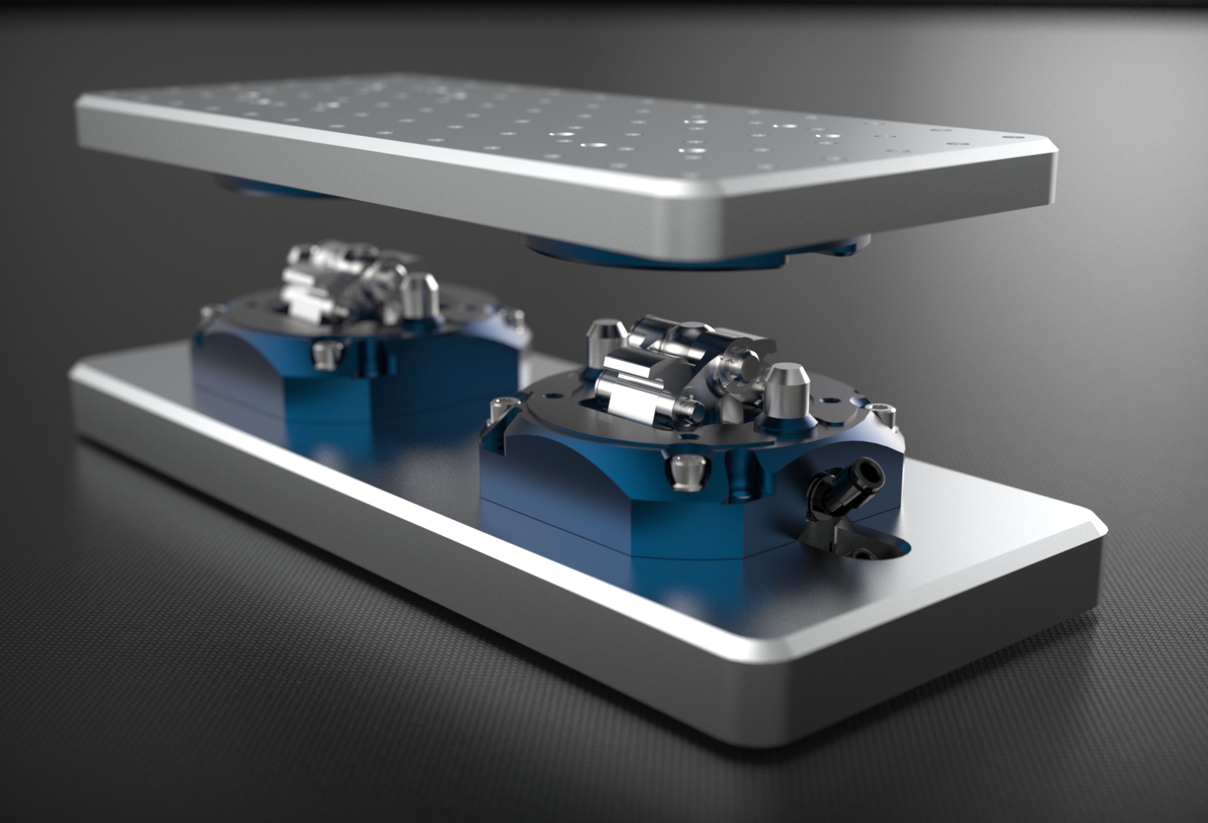 CNC pallet clamping system finally finished the design! Inspiration from the humble toggle