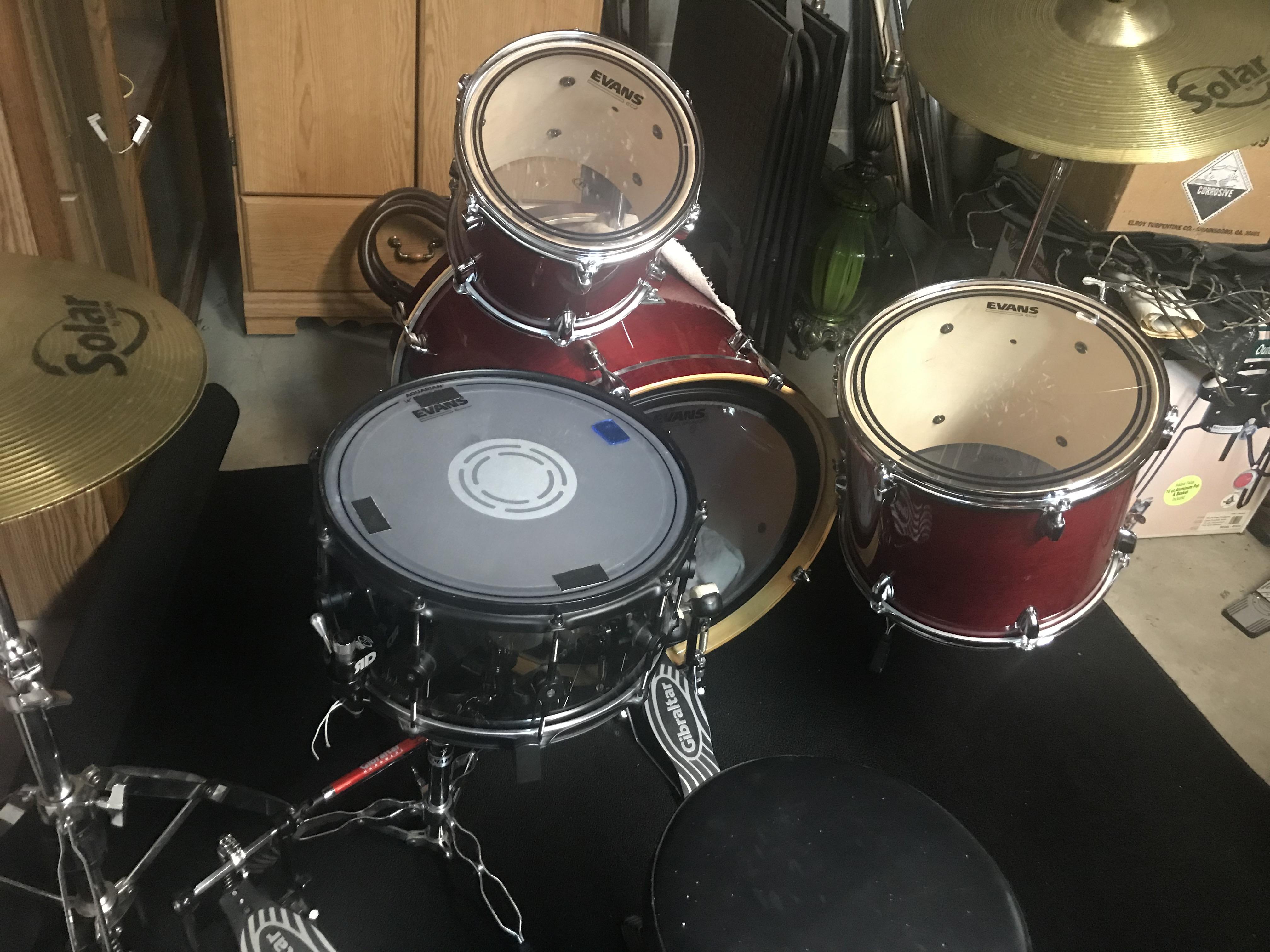 My drum kit. Spent 8 hours over the past week polishing the chrome and