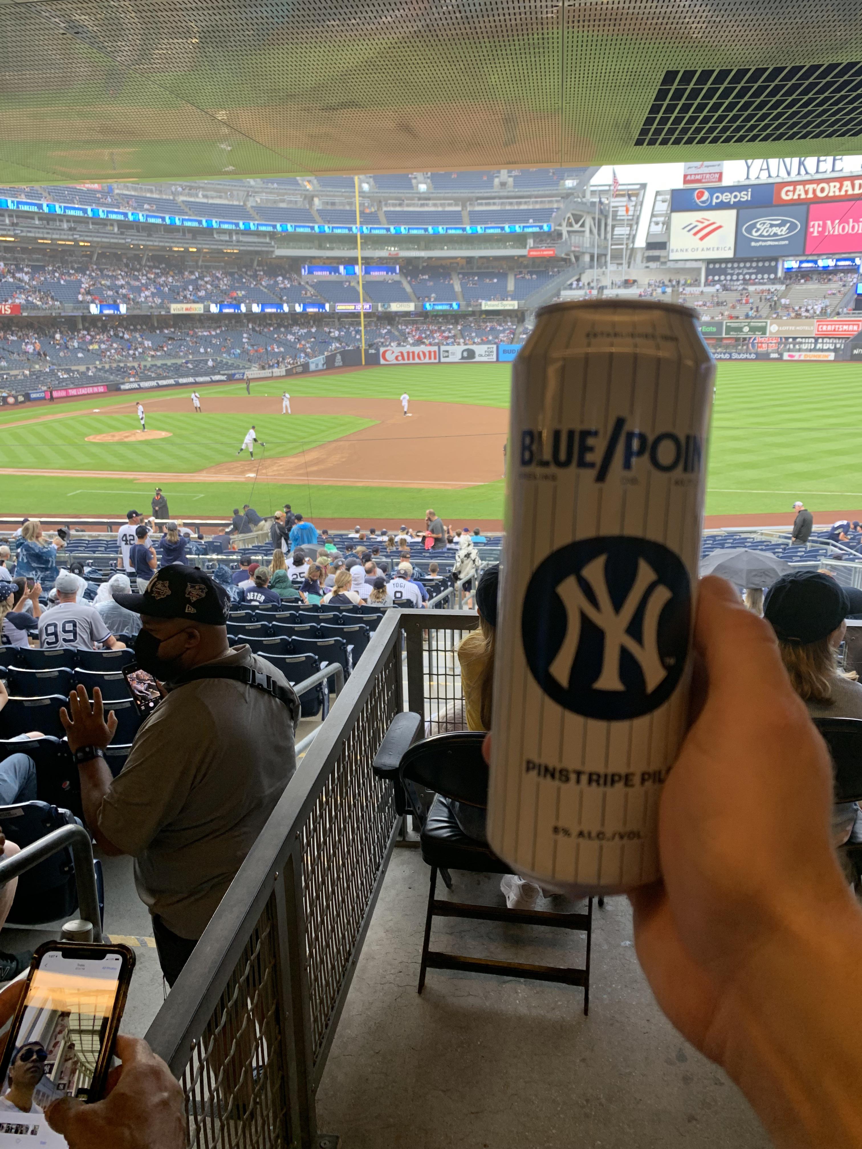 Blue Point Pinstripe Pils at Yankee Stadium. This beer cost as much as my ticket r/beerwithaview