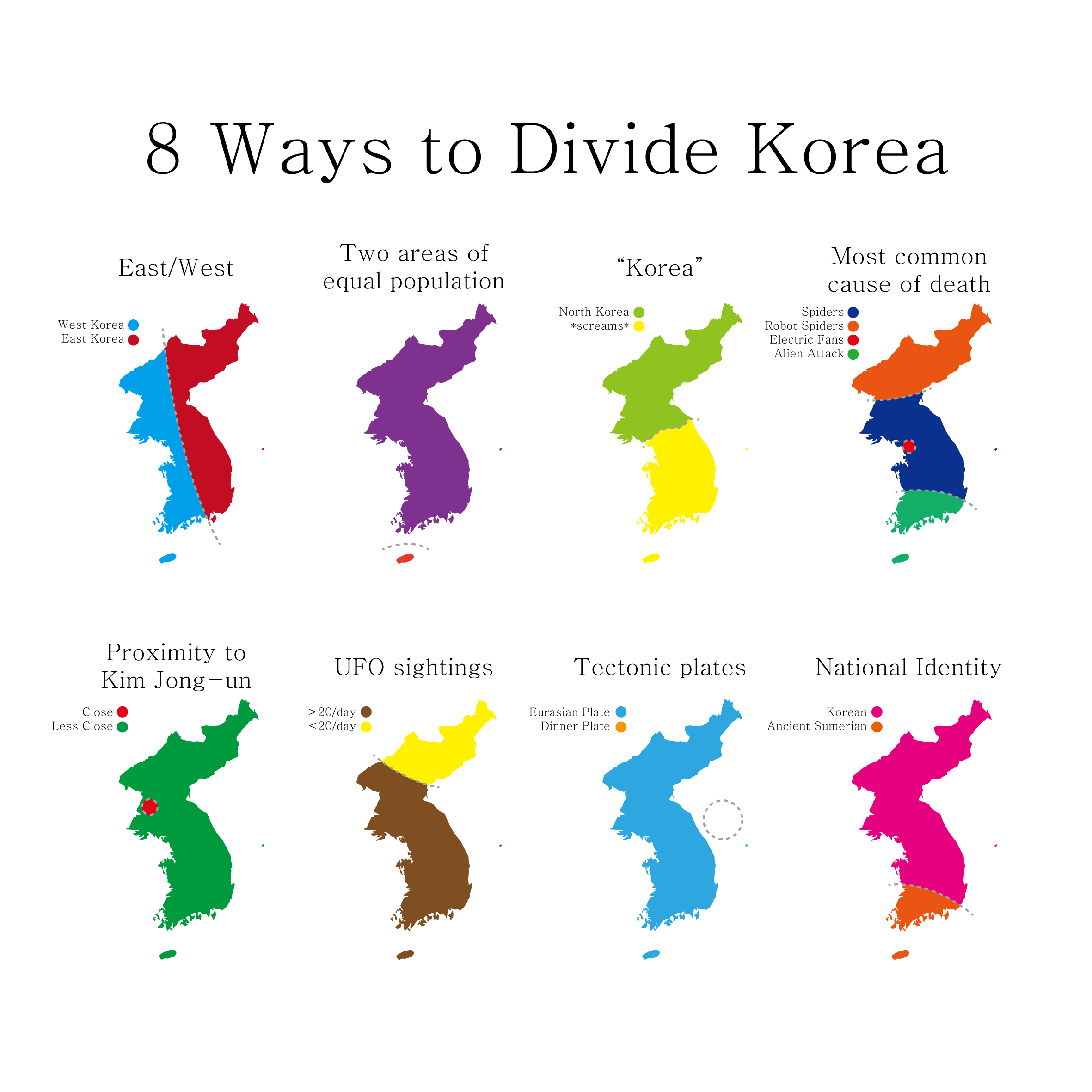 8 Ways to Divide Korea r/imaginarymapscj