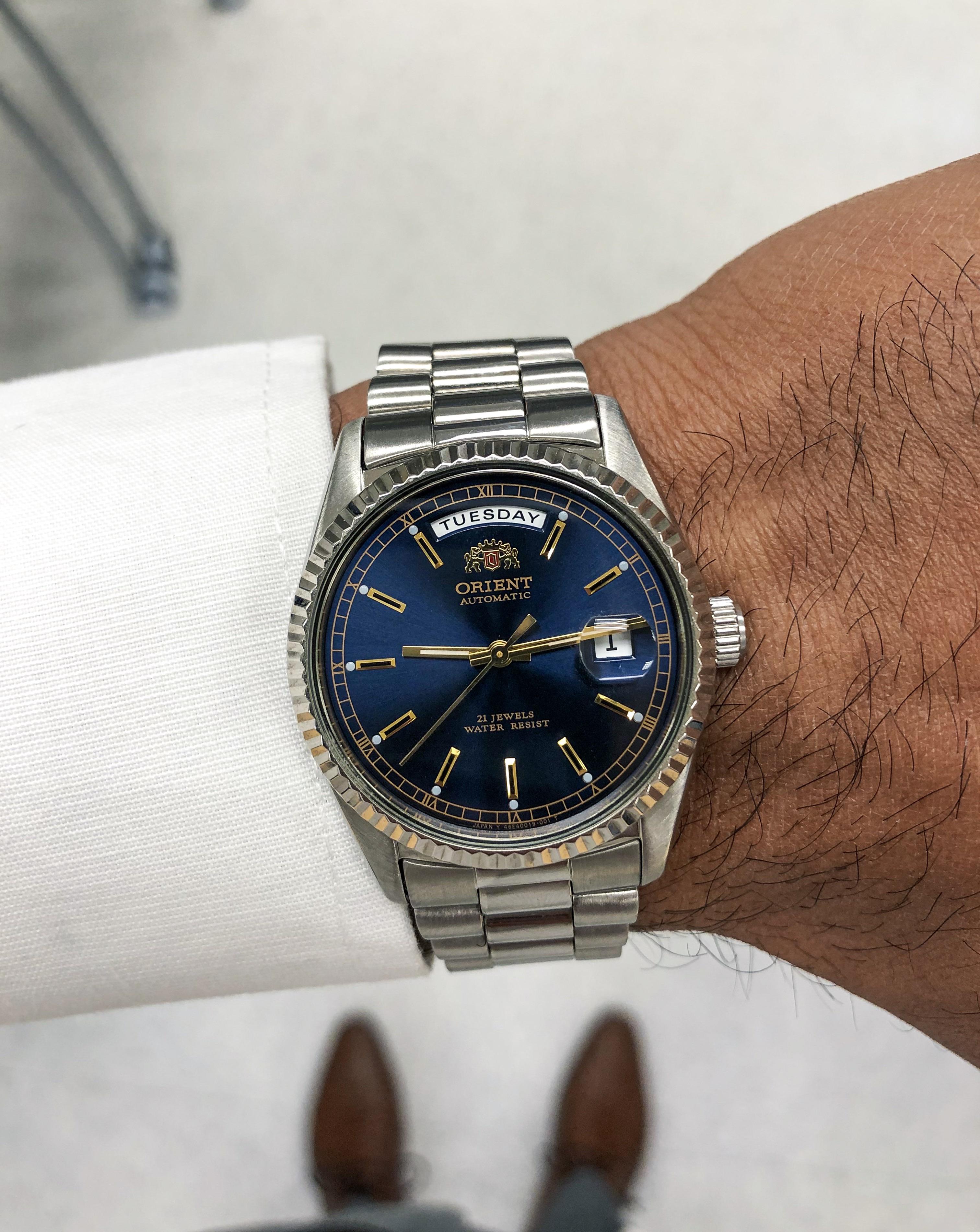 [Orient] Rare Blue Orient President Day Date r/Watches