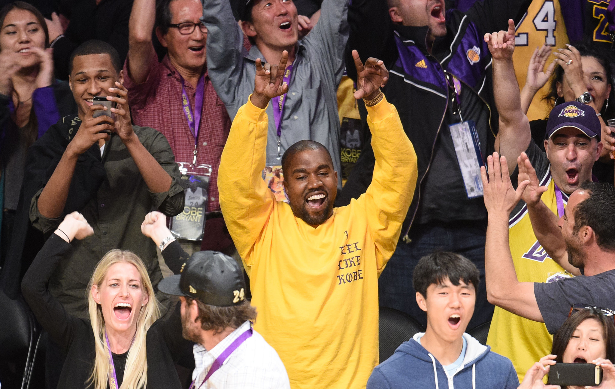 Happy Ye at Kobe's Last Game r/Kanye