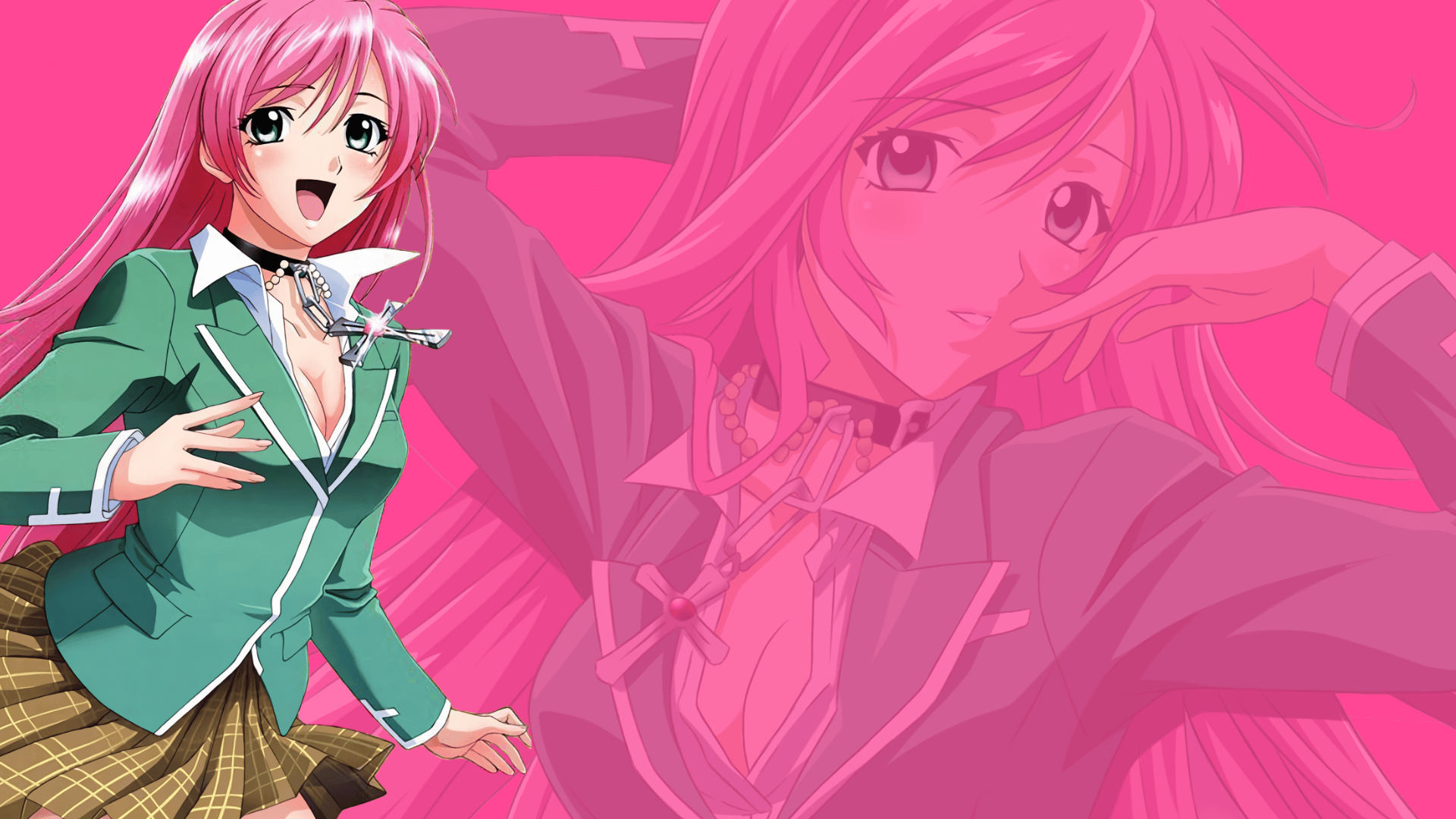 (Rosario + Vampire) (Moka Akashiya) (Original) (1920x1080) Animewallpaper