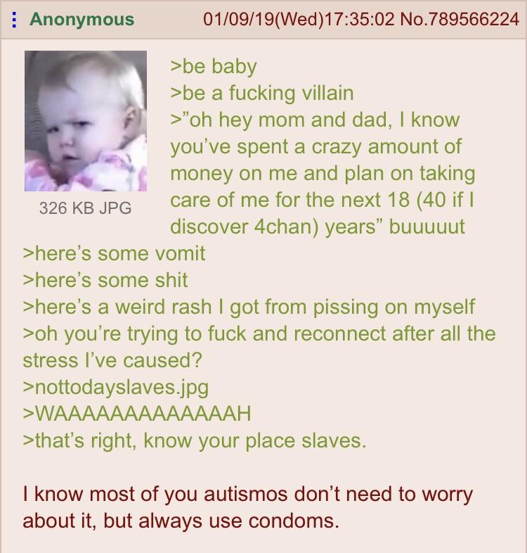 Anon advocates safe sex. greentext