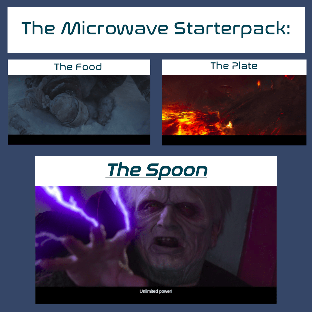 The microwave starterpack. r/PrequelMemes