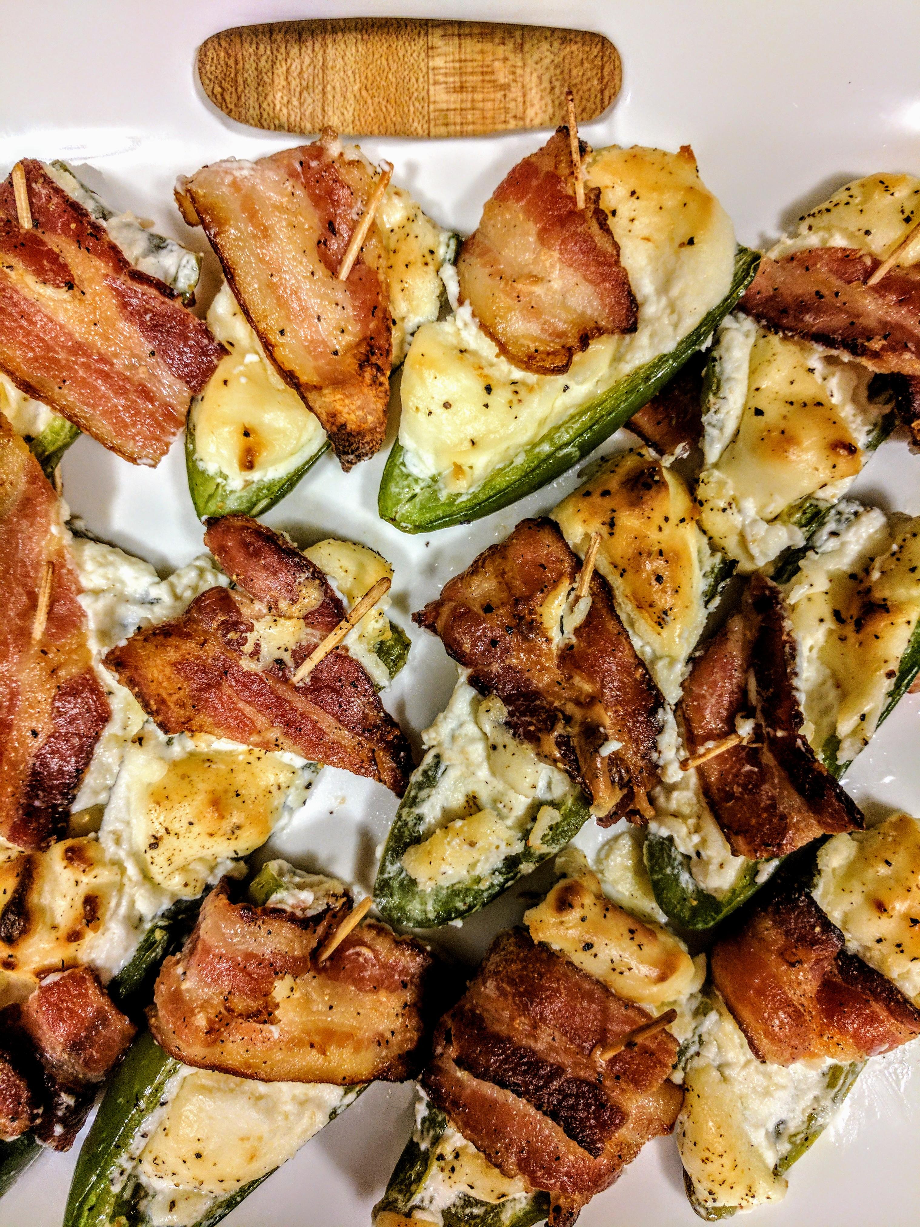 [I ate] roasted jalapenos with cream cheese and smoked bacon. r/food