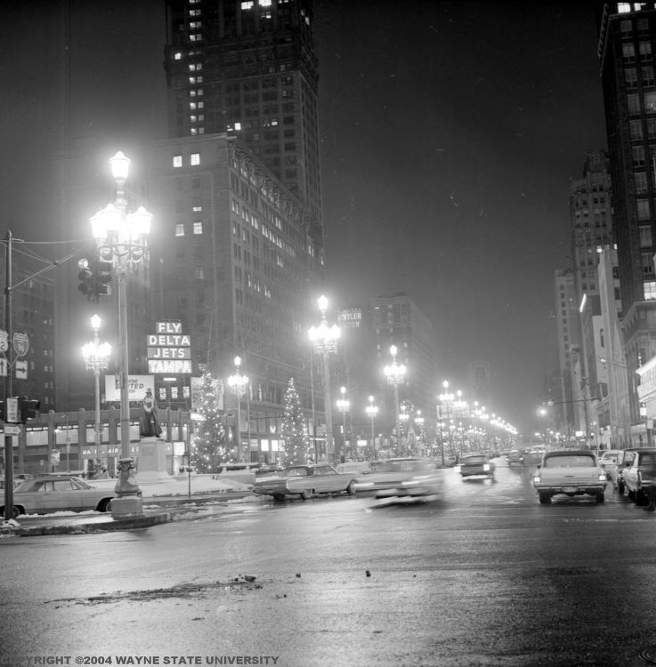 Downtown Detroit Christmas, 1964 (Photo courtesy of Wayne State