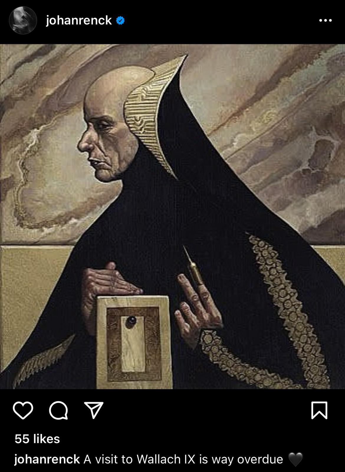 Johan Renck posts Bene Gesserit art on Instagram “A visit to Wallach