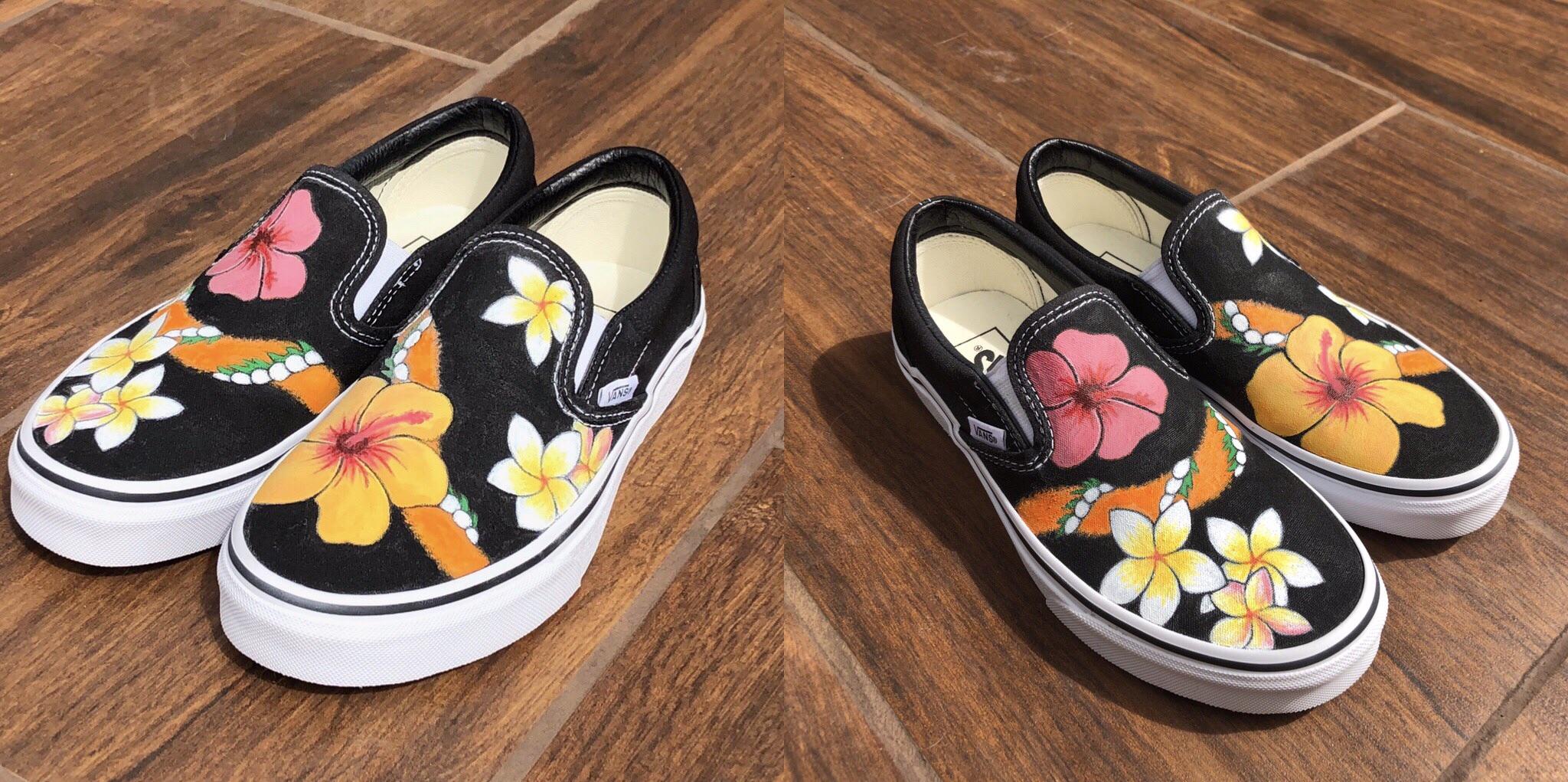 [ART] Custom Hawaiian flower Vans I painted r/streetwear