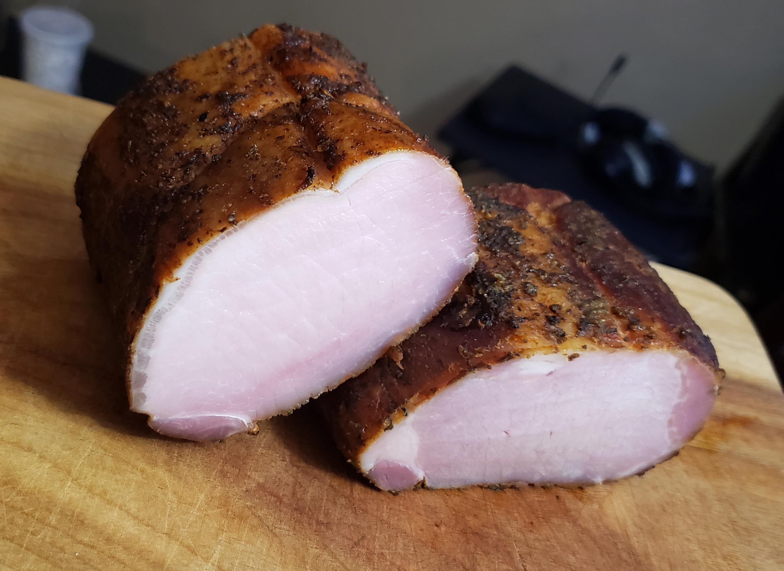 [Homemade] Lighlty Cured, Smoked Pork Loin r/food