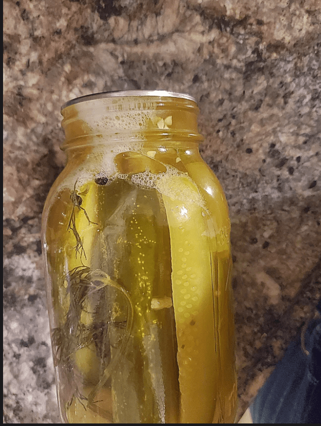 I posted the other day about bubbles in this jar, I sat the jar upright