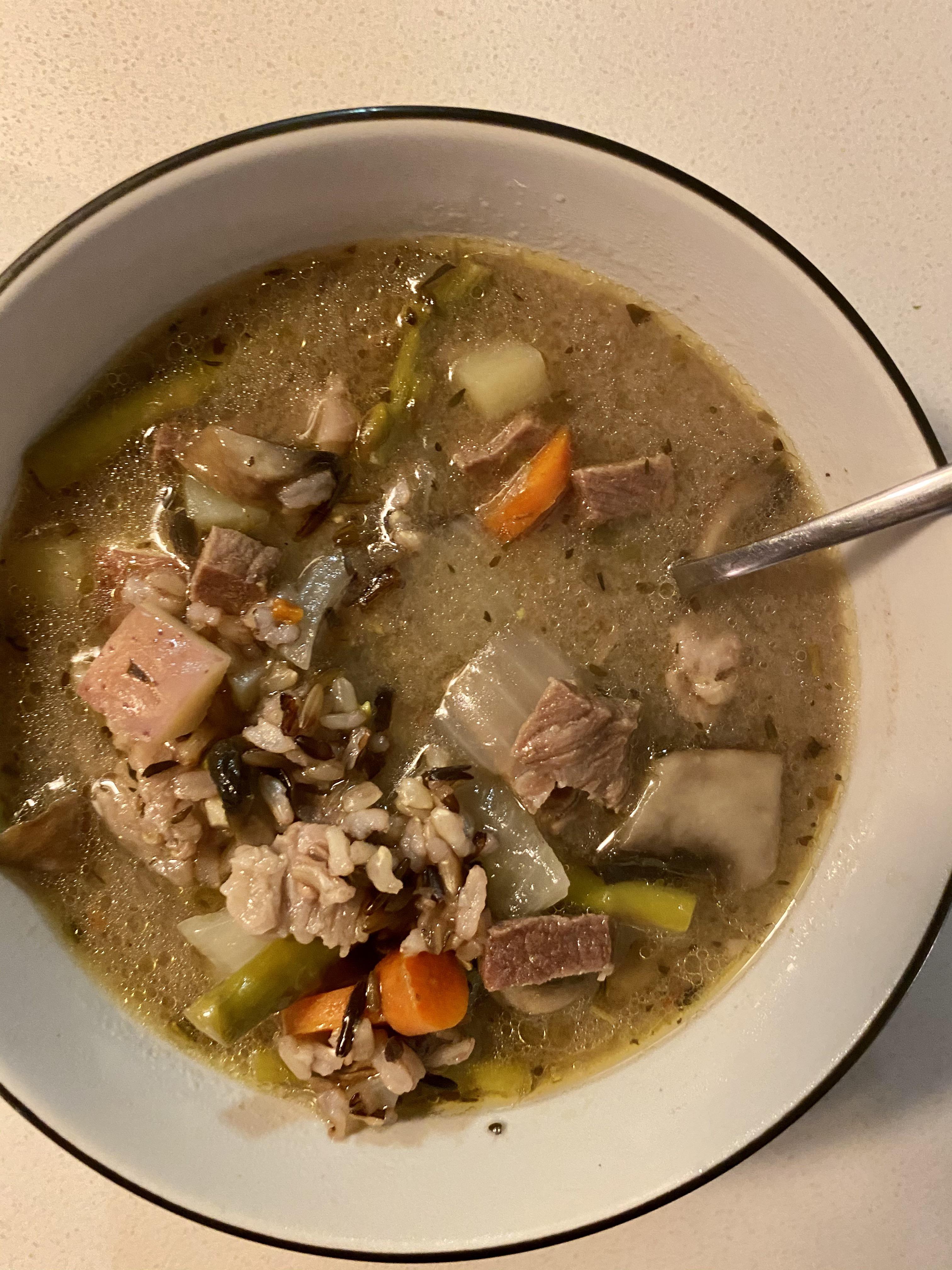 Asparagus mushroom wild rice soup r/CA_Kitchen