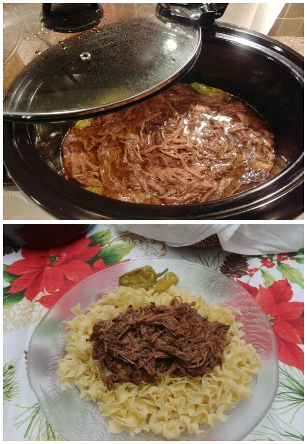 Mississippi roast over egg noodles r/slowcooking