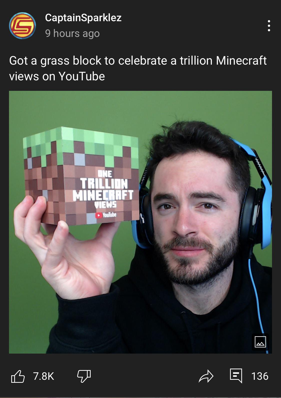 A new YouTube award came out for Minecraft Youtubers since it’s the