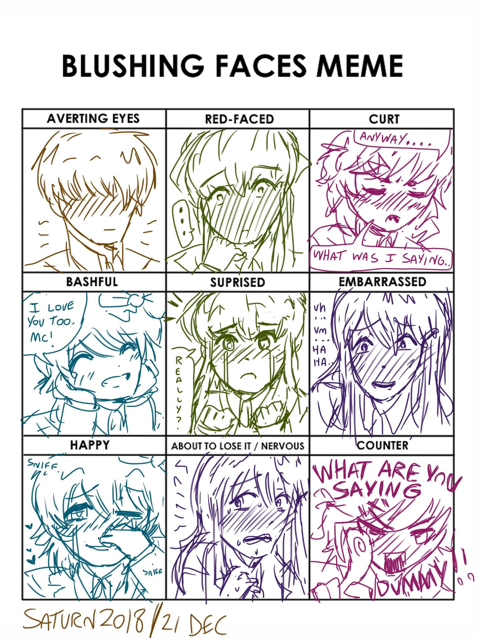 Blushing faces meme! r/DDLC