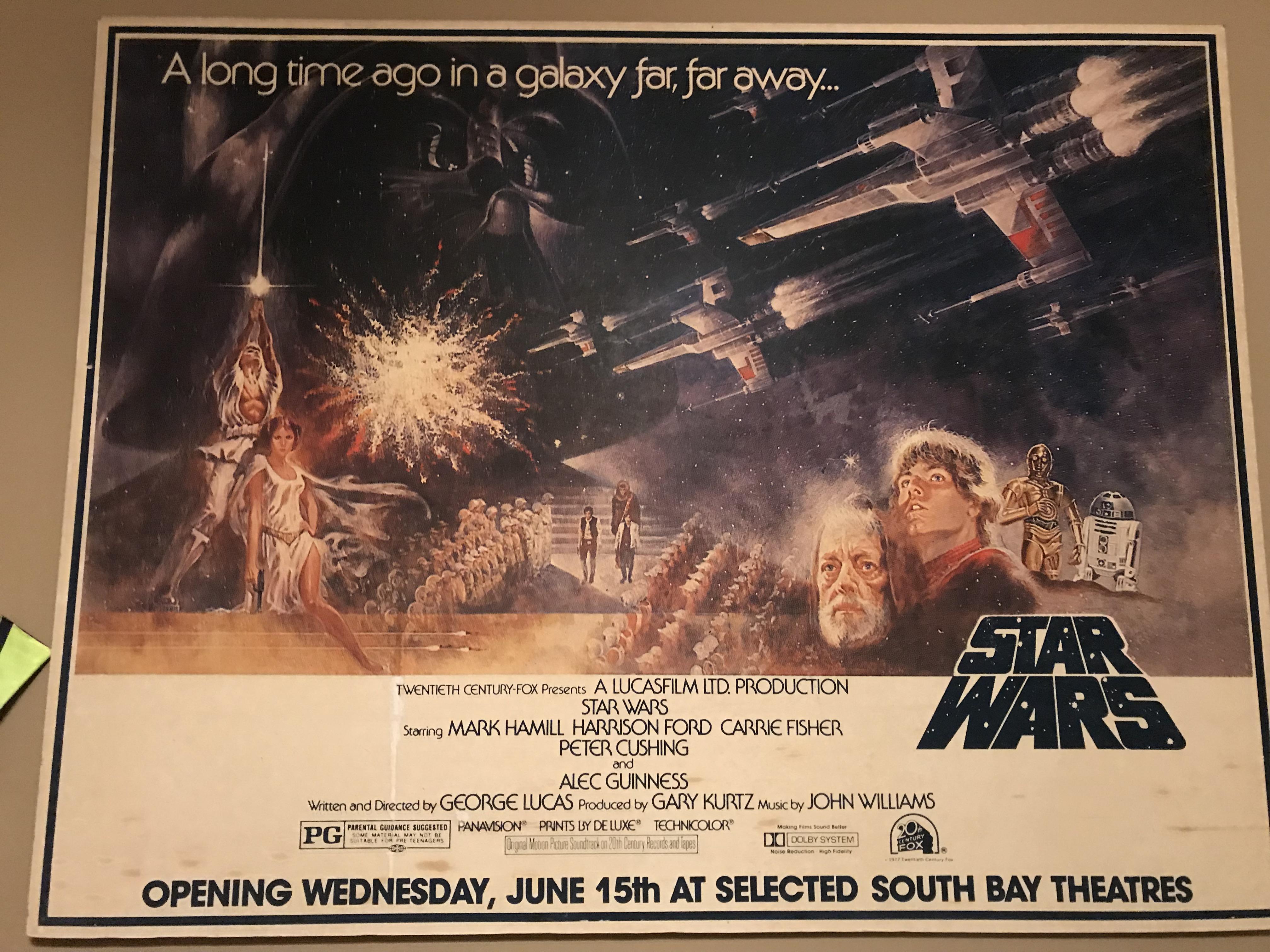 I have this poster for the original Star Wars movie and I was wondering