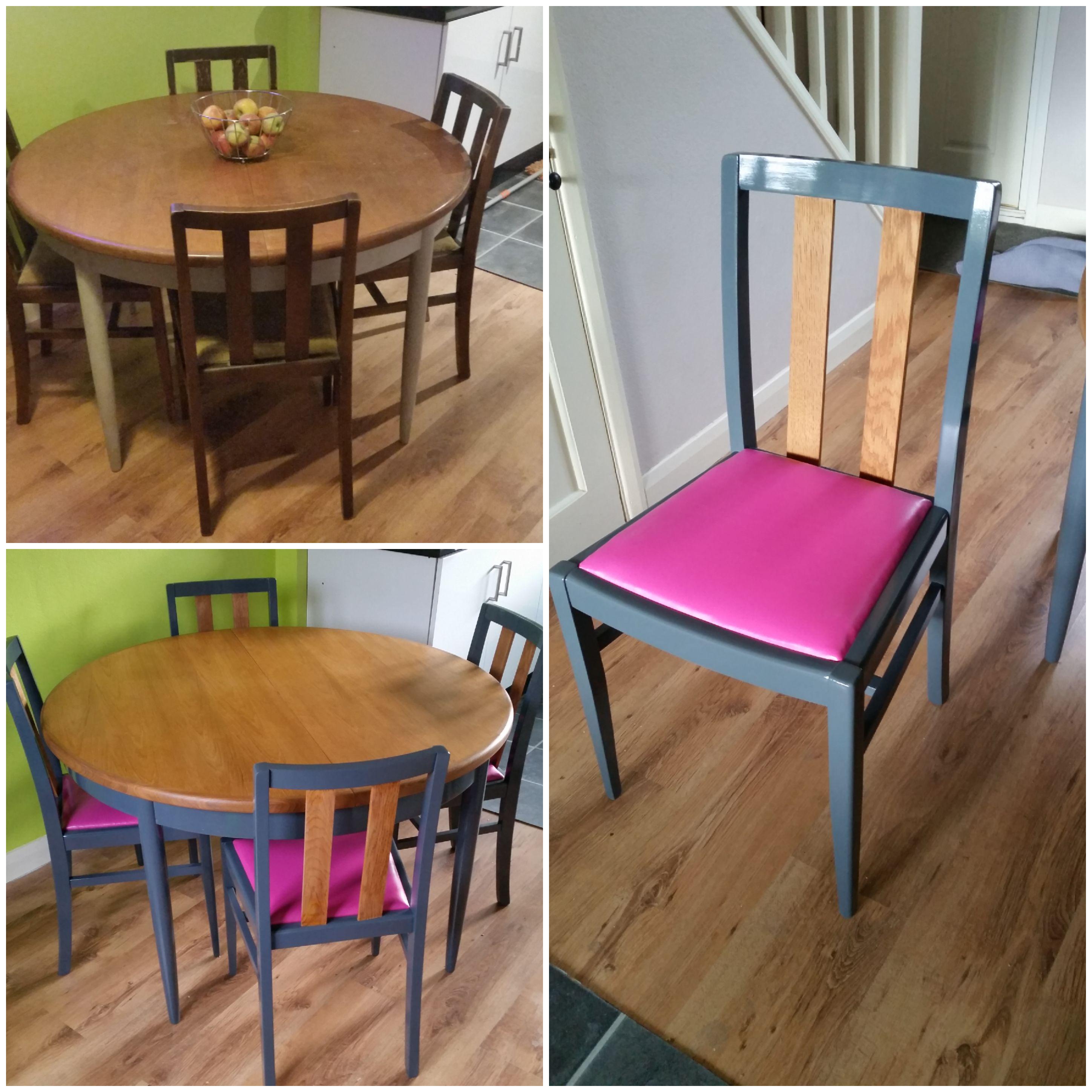 I was given a set of dining chairs so I bought an old Gplan table off
